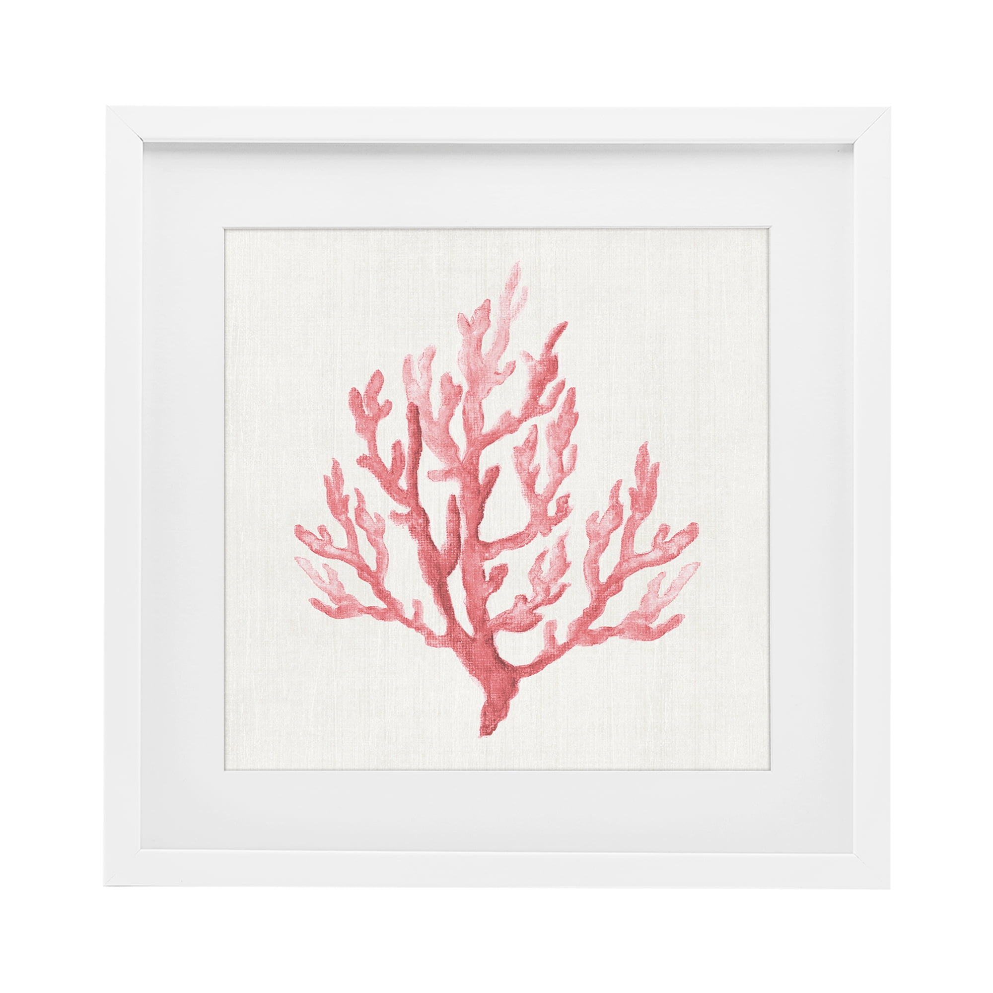 Stupell Industries Muted Pink Coral Branch White Framed Print Under Glass, design by Janet Tava