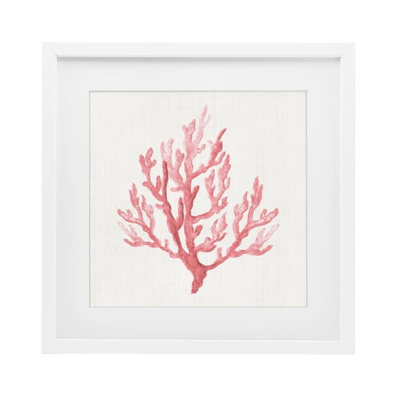 Stupell Industries Muted Pink Coral Branch White Framed Print Under Glass, design by Janet Tava