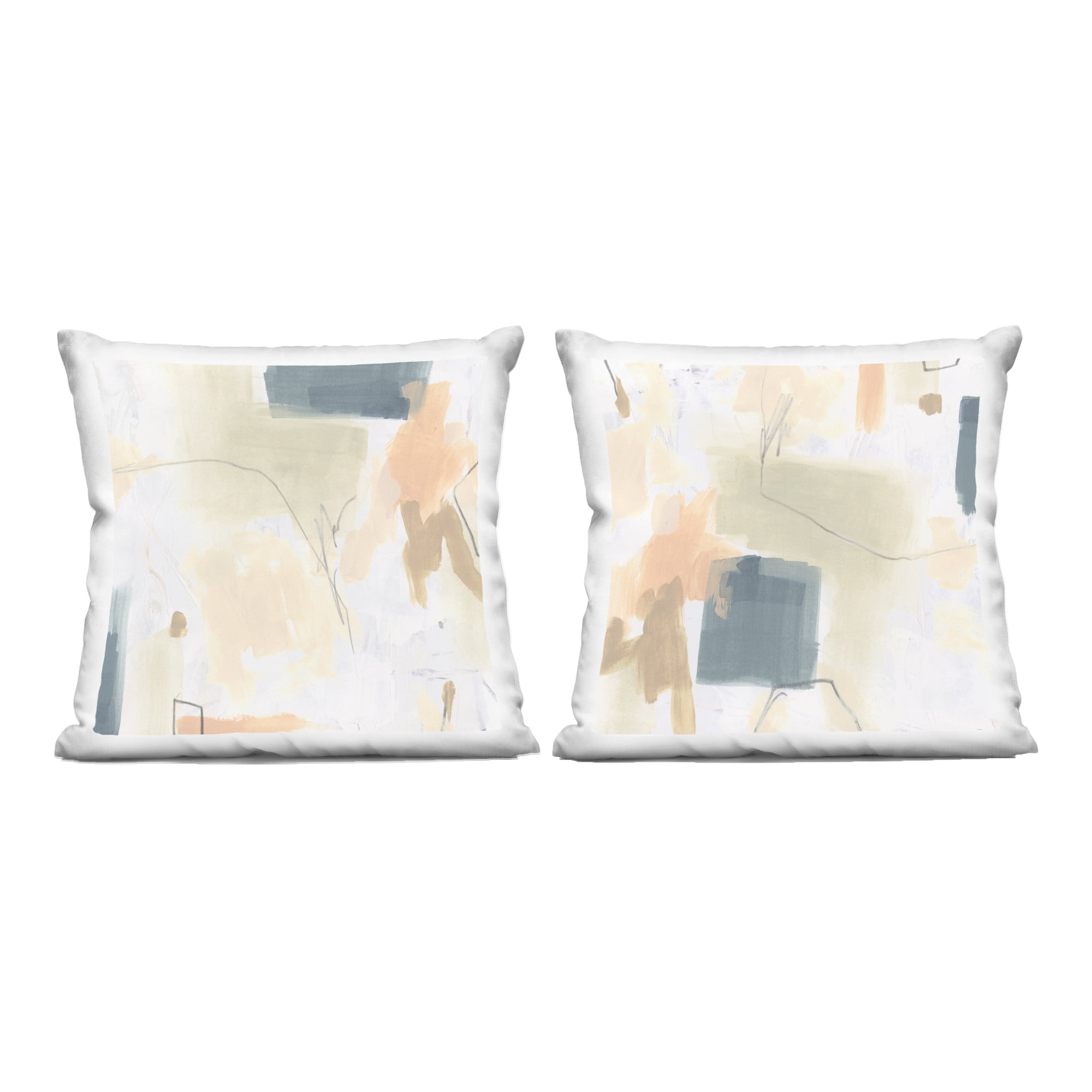 Stupell Industries Muted Plaster Line 2 Piece Decorative Printed Throw Pillow Set, design by June Erica Vess