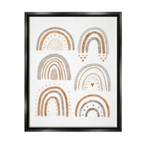 Stupell Industries Muted Rainbows & Shapes Nature Painting Black Floater Framed Art Print Wall Art, 17 x 21