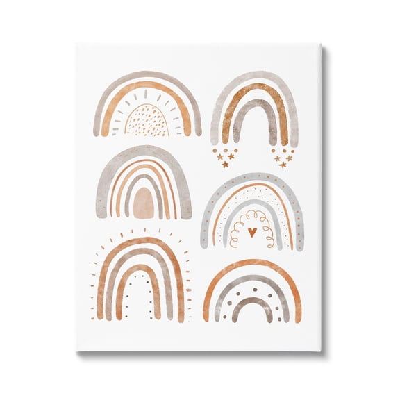 Stupell Industries Muted Rainbows & Shapes Nature Painting Gallery Wrapped Canvas Print Wall Art, 30 x 40