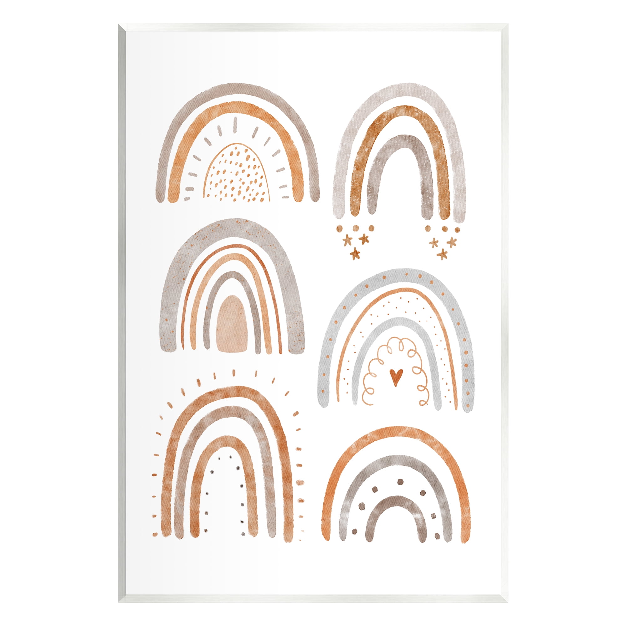 Stupell Industries Muted Rainbows & Shapes Nature Painting Unframed Art Print Wall Art, 10 x 15