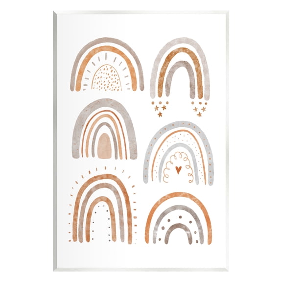 Stupell Industries Muted Rainbows & Shapes Nature Painting Unframed Art Print Wall Art, 10 x 15