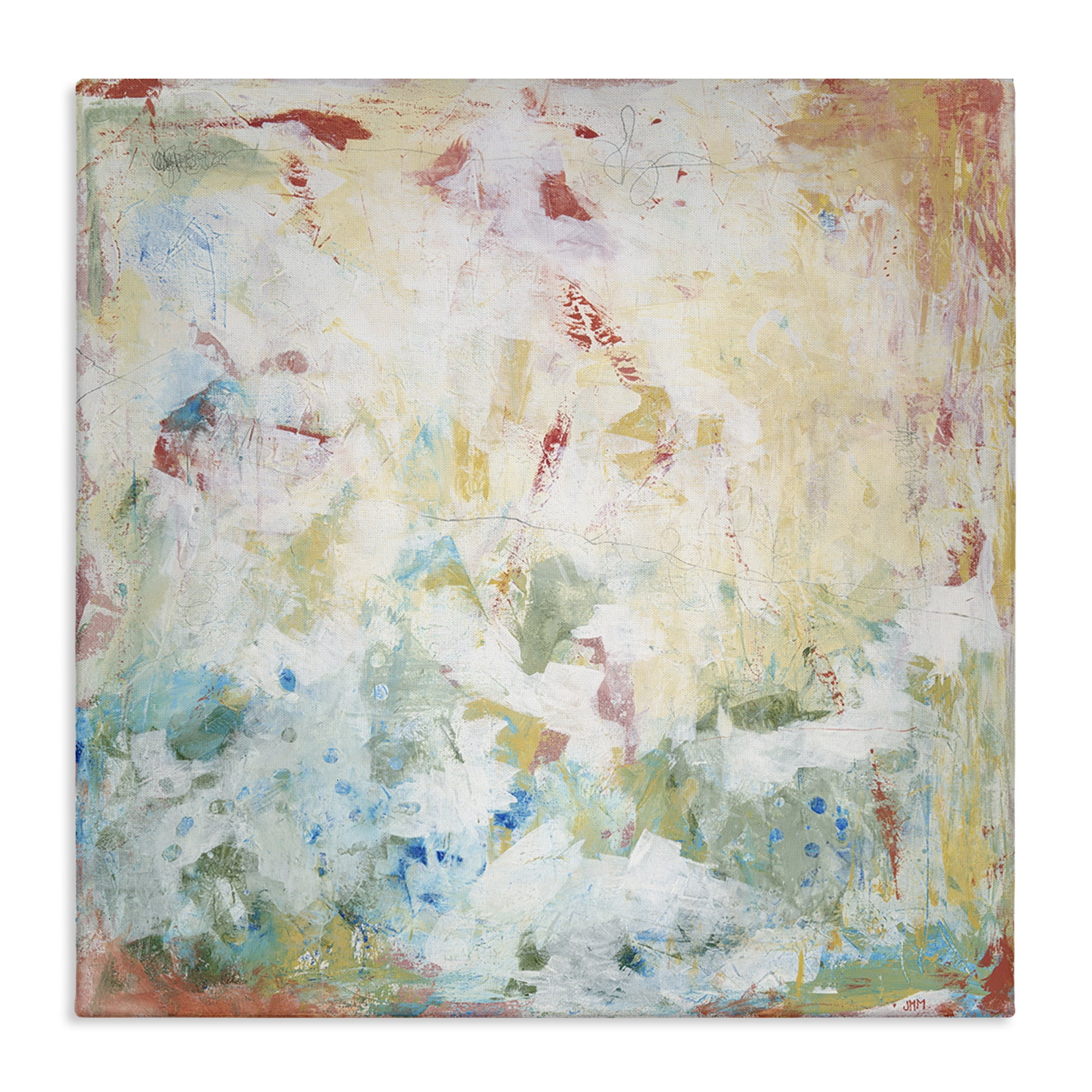 Stupell Industries Muted Restless Abstract Abstract Painting Wrapped Canvas Art Print Wall Art, 36 x 36