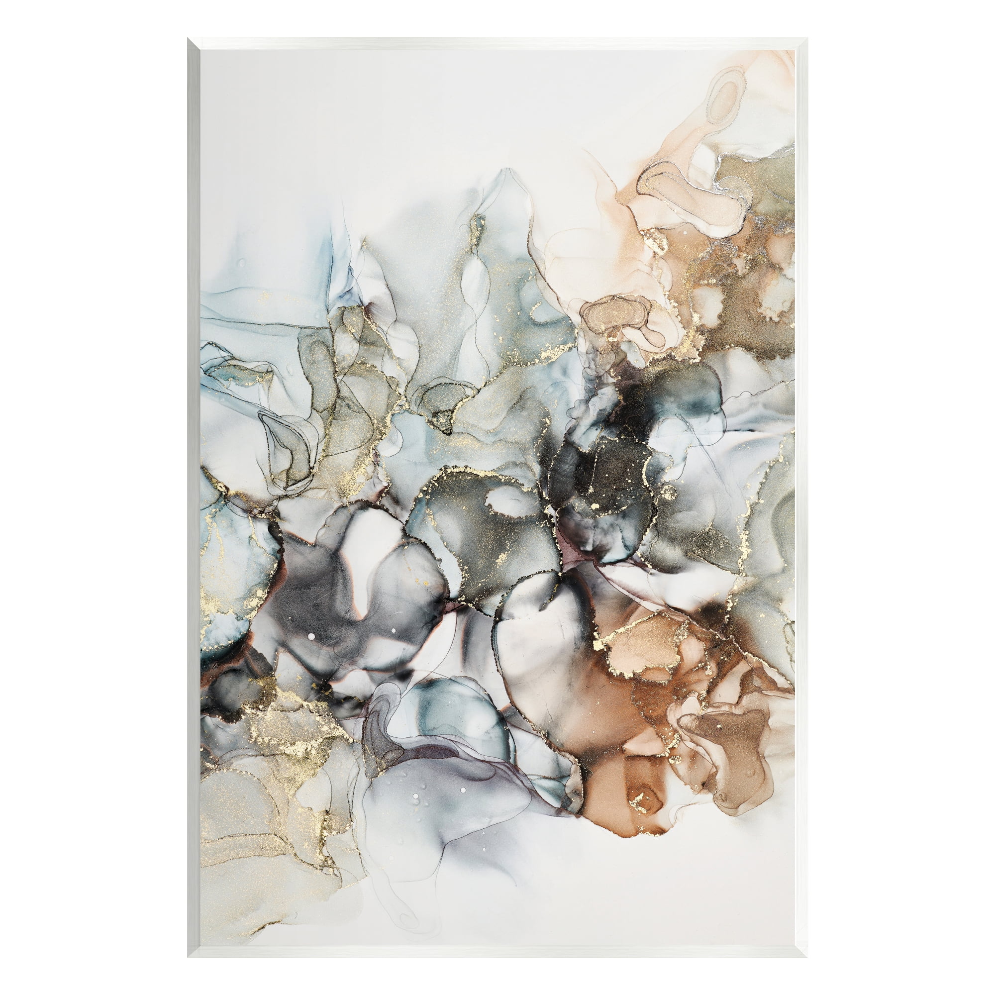 Stupell Industries Muted Ripples Glam Detail Abstract Painting Unframed Art Print Wall Art, 13 x 19