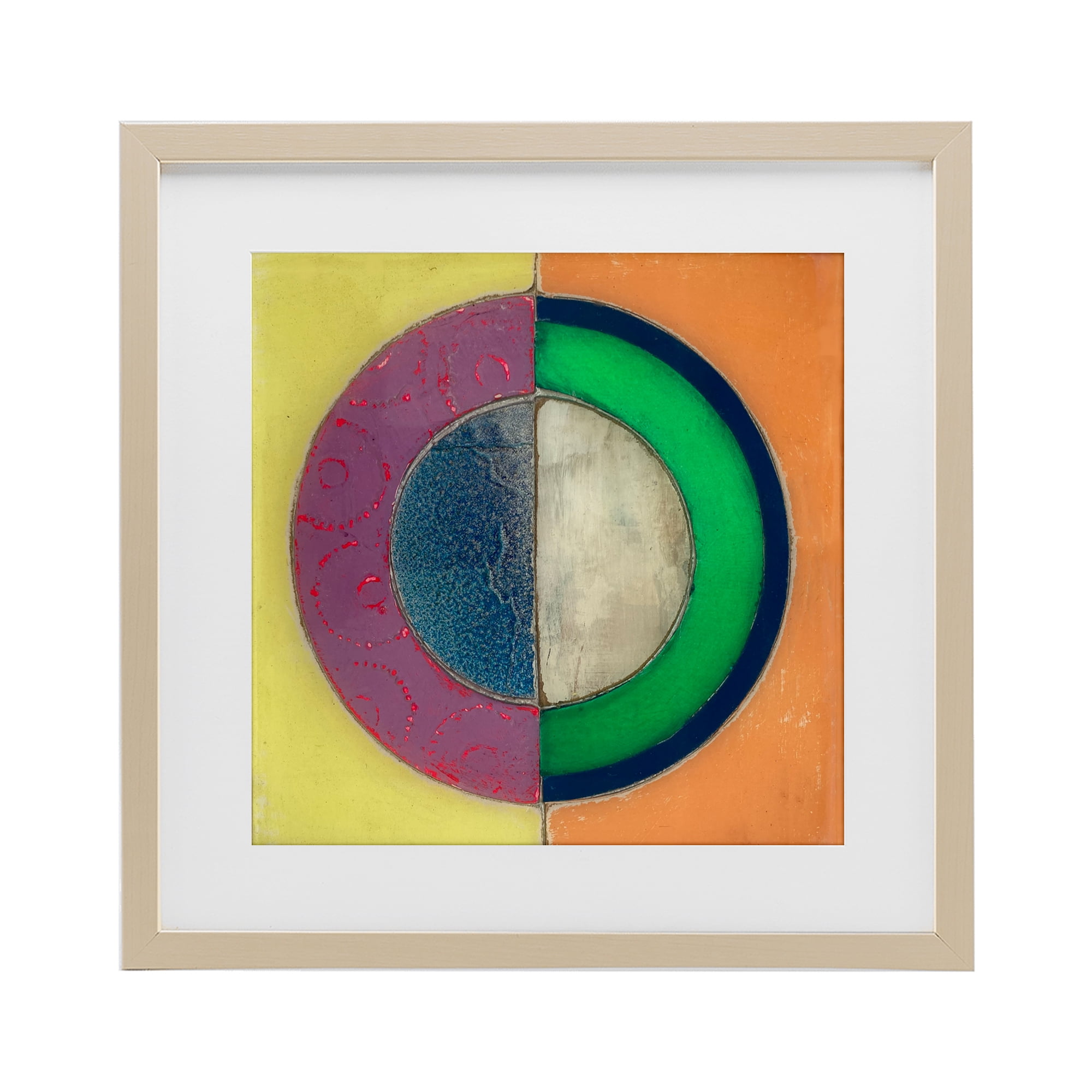 Stupell Industries Muted Round Color Black Birch Framed Print Under Glass, design by Matthew Finger