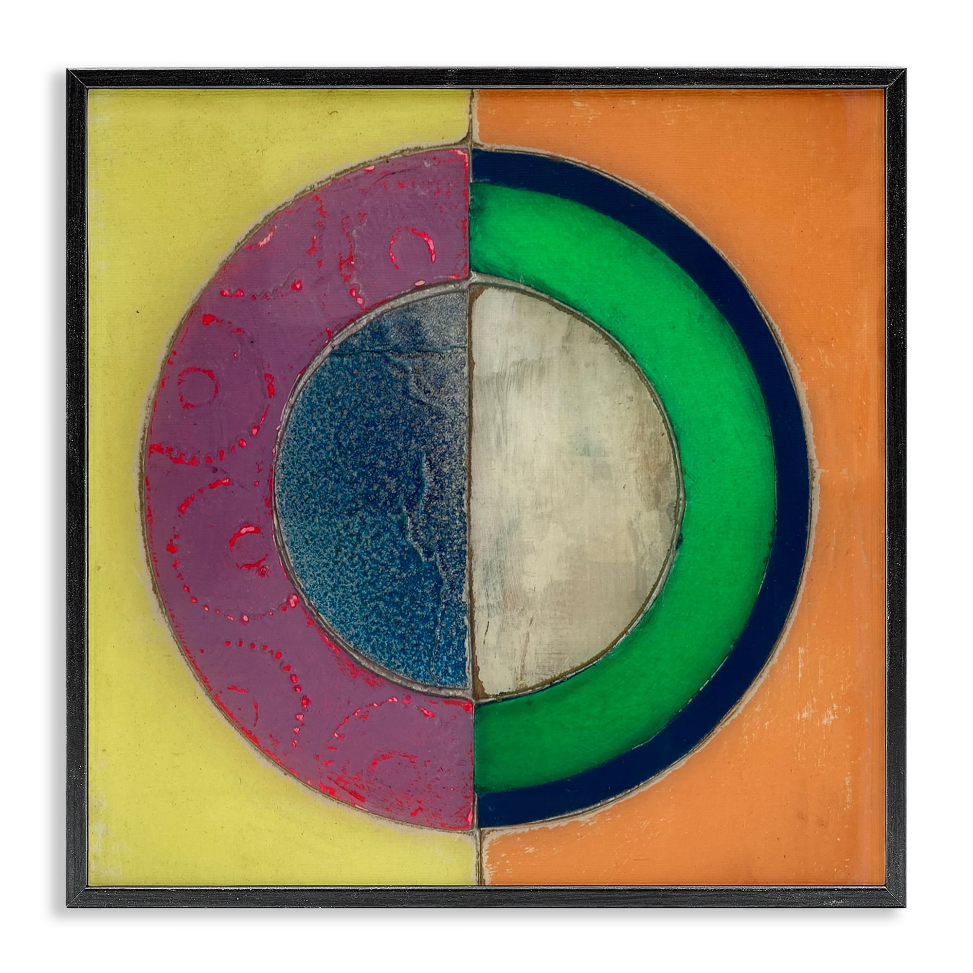 Stupell Industries Muted Round Color Black Black Framed Giclee Art, design by Matthew Finger