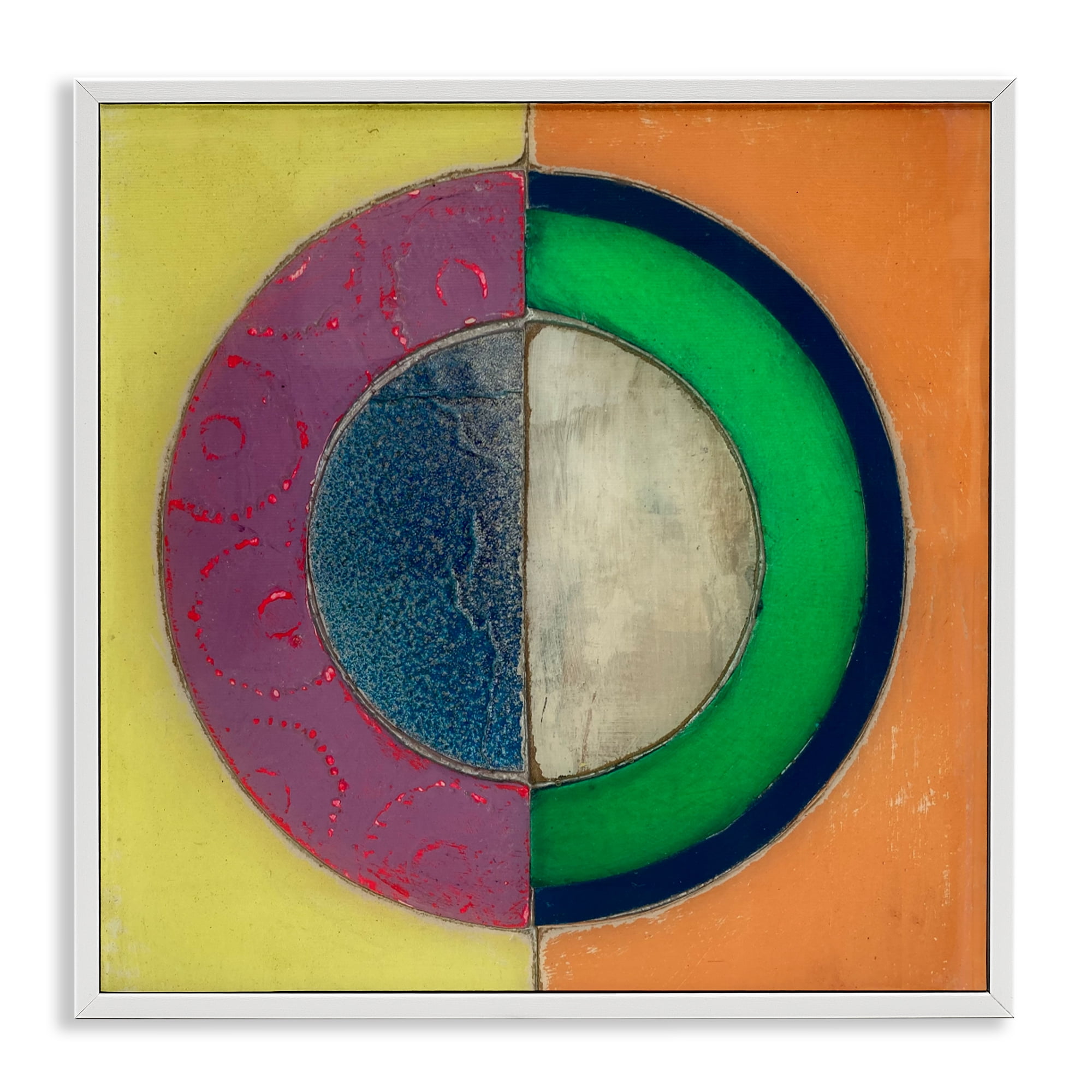 Stupell Industries Muted Round Color Black White Framed Giclee Art, design by Matthew Finger