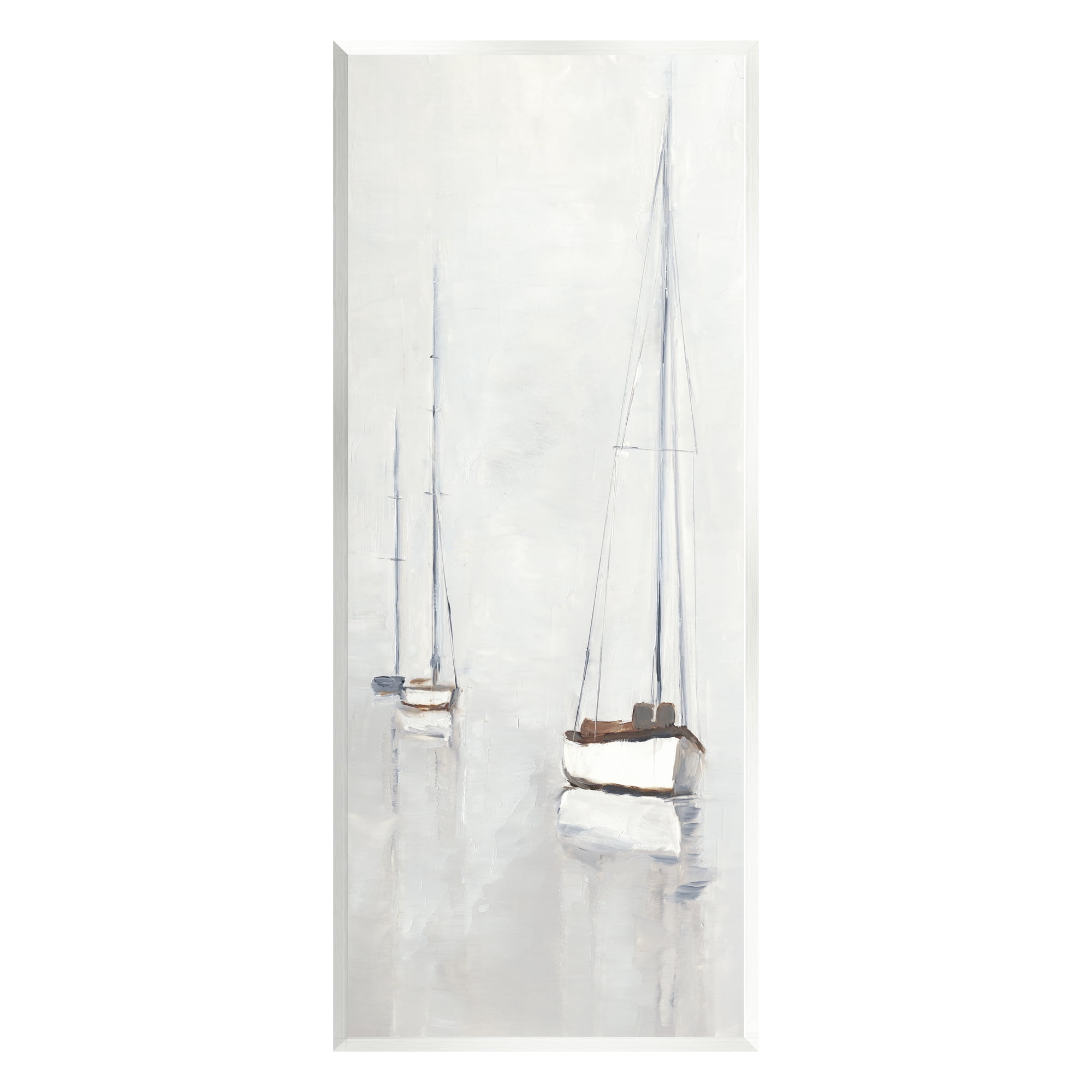 Stupell Industries Muted Sailboats Painting Transportation Painting Unframed Art Print Wall Art, 7 x 17