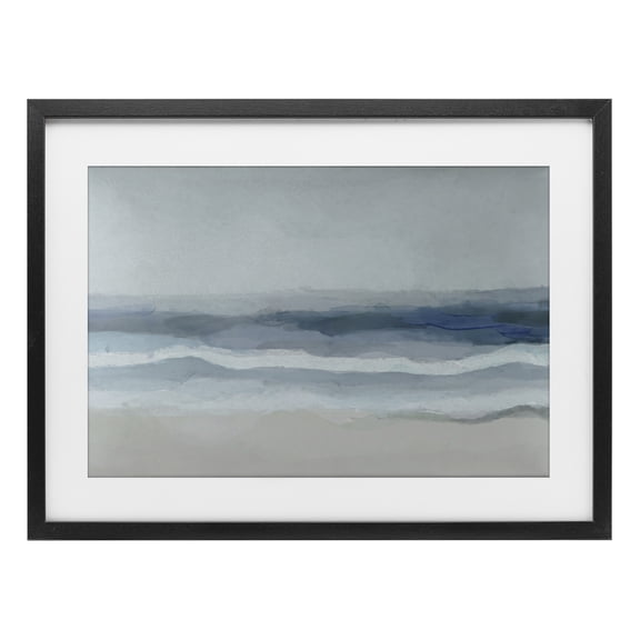 Stupell Industries Muted Sky And Sea Black Framed Print Under Glass design by Norm Stelfox, 14 x 20