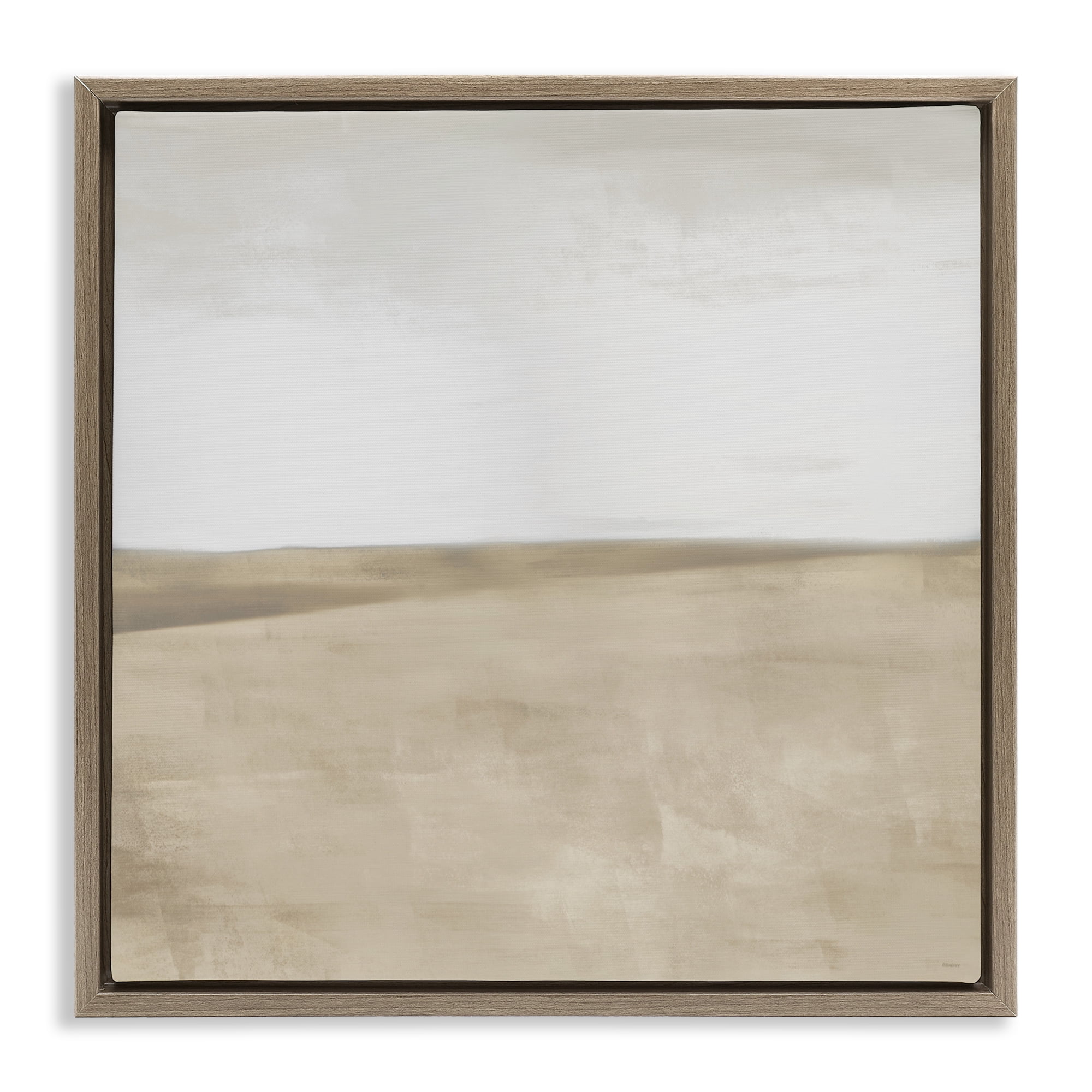 Stupell Industries Muted Smooth Hills Brown Framed Floater Canvas Wall Art, design by Dan Meneely