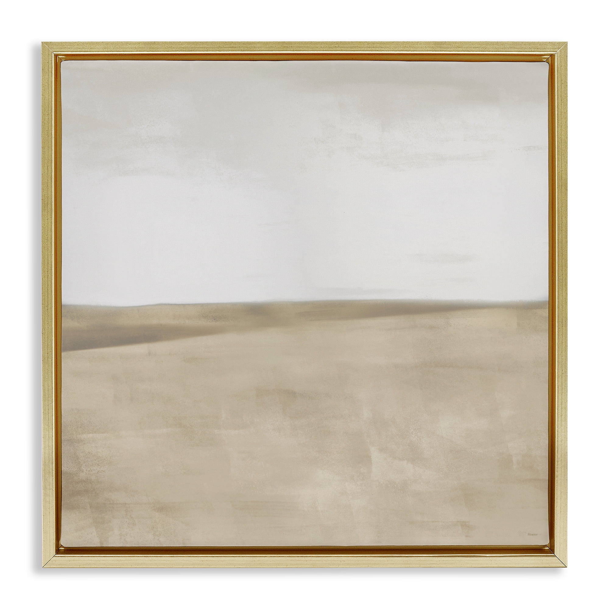 Stupell Industries Muted Smooth Hills Gold Framed Floater Canvas Wall Art, design by Dan Meneely