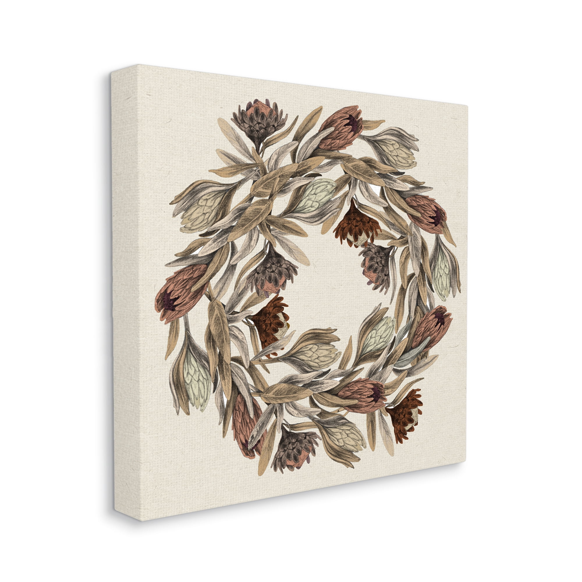Stupell Industries Muted Thistle Wreath Soft Autumn Harvest Canvas Wall Art, 30 x 30, Design by Daphne Polselli