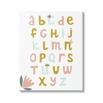 Stupell Industries Muted Tones Floral Alphabet Typography Painting Gallery Wrapped Canvas Art Print Wall Art, 16 x 20