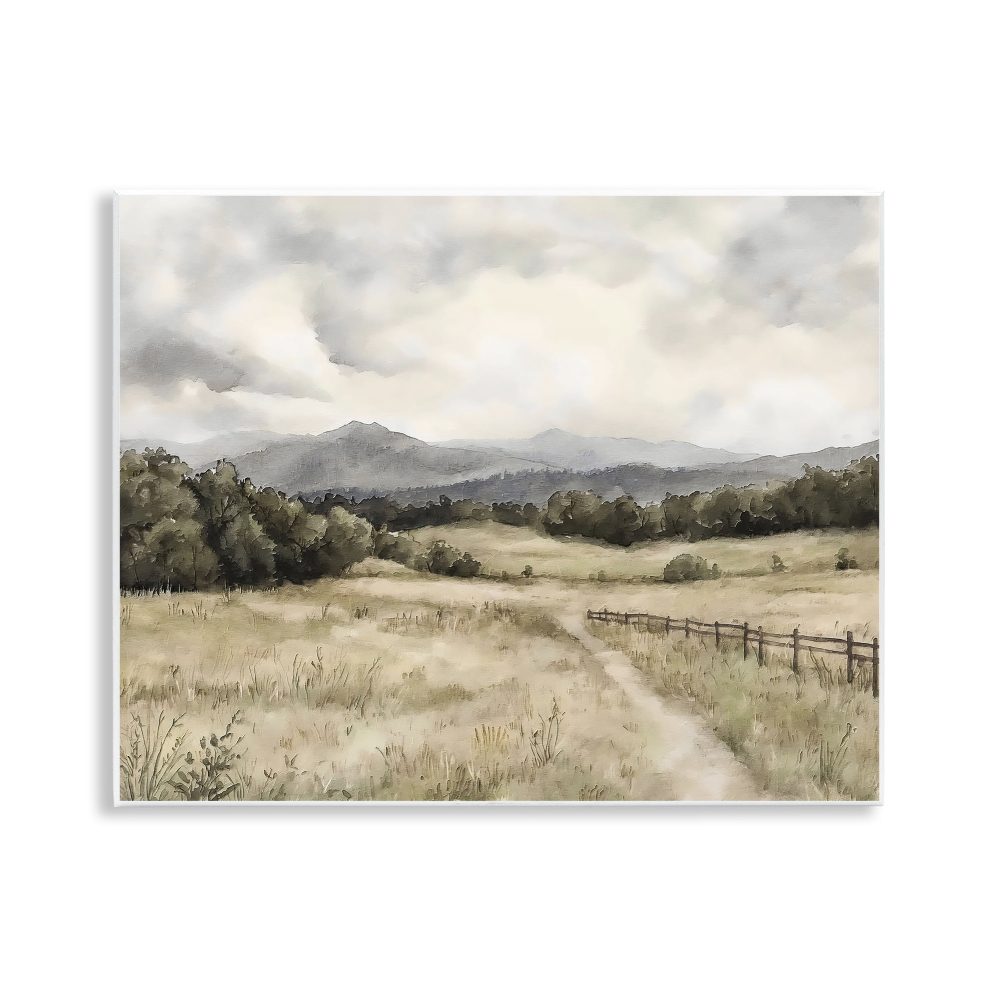 Stupell Industries Muted Trail Along Fence Wall Plaque Art, design by Riley B