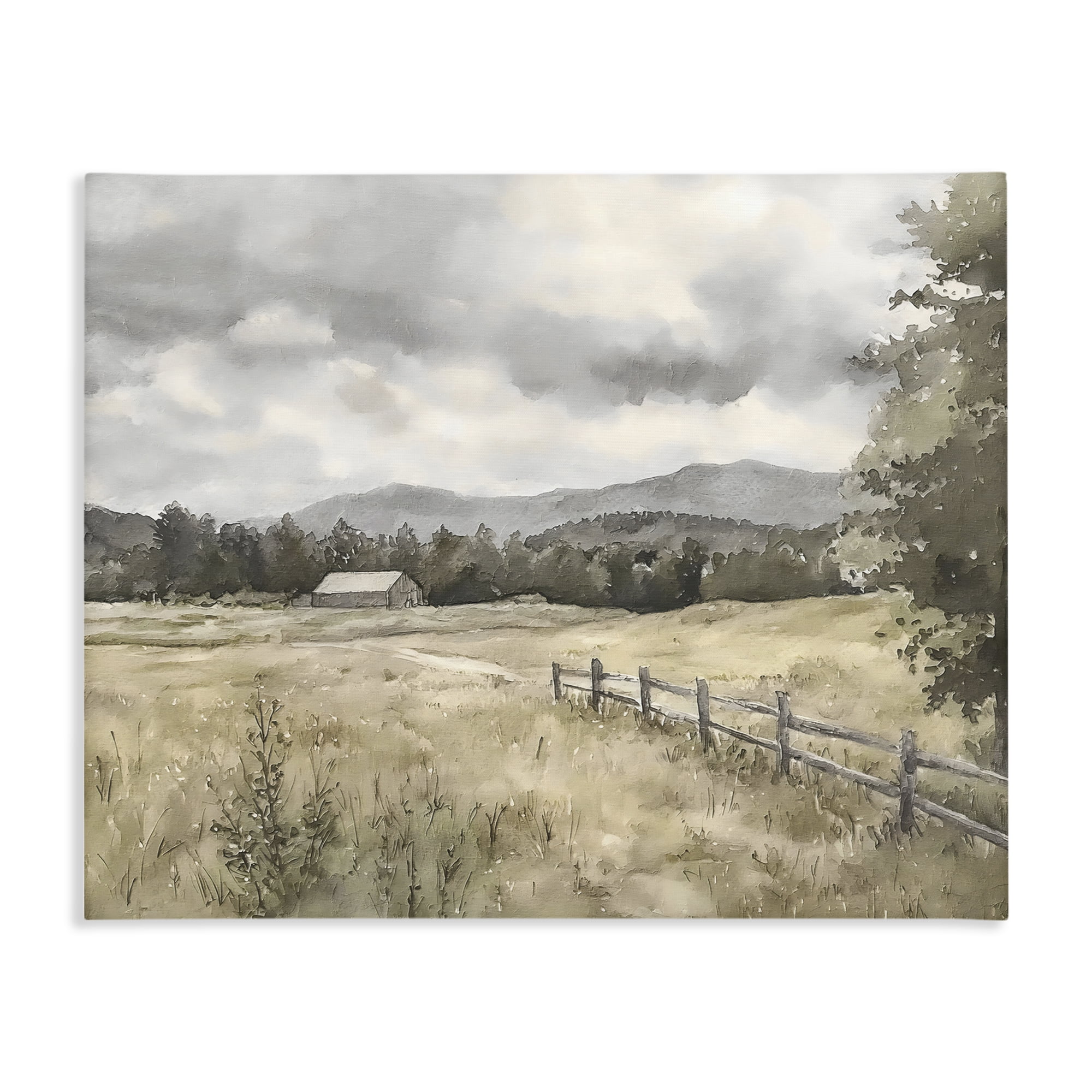 Stupell Industries Muted Valley Cottage Canvas Wall Art, design by Riley B