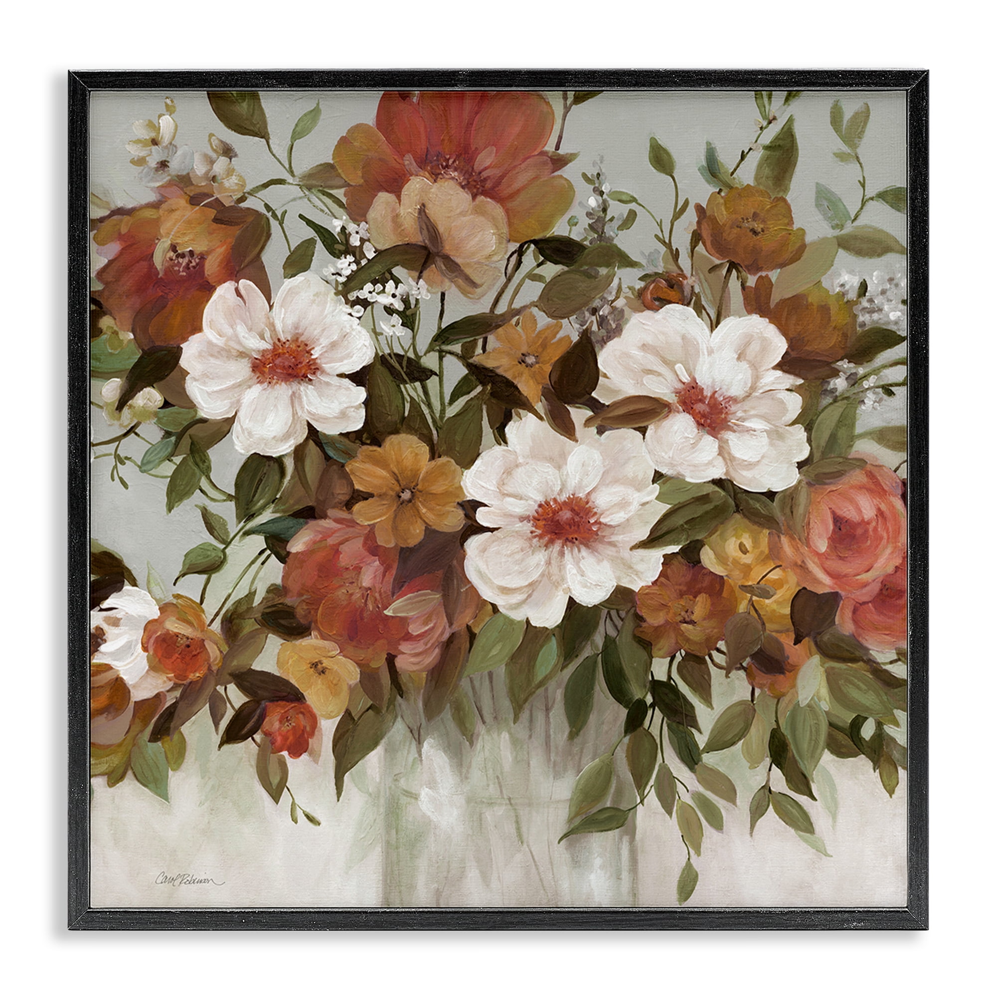 Stupell Industries Muted Vibe Bouquet Black Framed Giclee Art, design by Carol Robinson