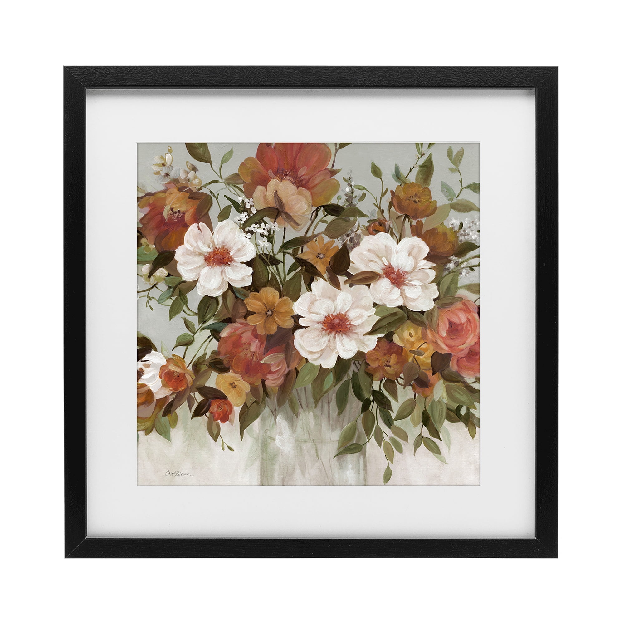 Stupell Industries Muted Vibe Bouquet Black Framed Print Under Glass, design by Carol Robinson