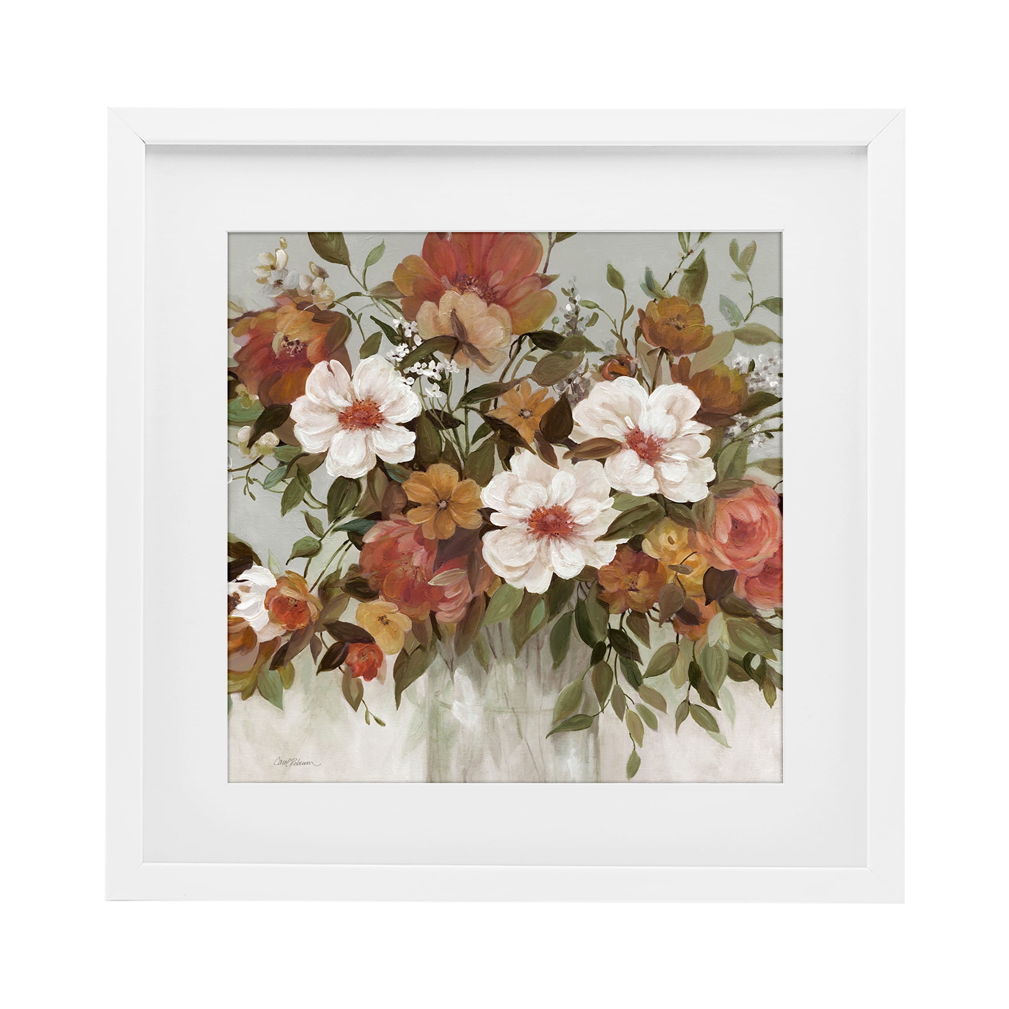 Stupell Industries Muted Vibe Bouquet White Framed Print Under Glass, design by Carol Robinson
