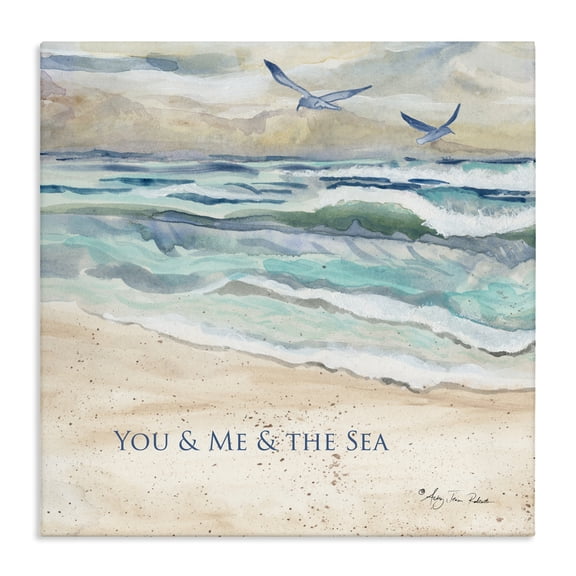 Stupell Industries Muted You Me & The Sea Canvas Wall Art design by Audrey Jeanne Roberts, 36 x 36
