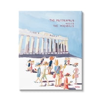 Stupell Industries Muttropolis Visits Acropolis Funny Animals & Insects Painting Gallery Wrapped Canvas Print Wall Art