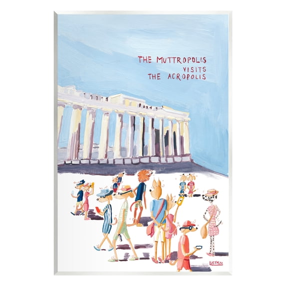 Stupell Industries Muttropolis Visits Acropolis Funny Animals & Insects Painting Unframed Art Print Wall Art