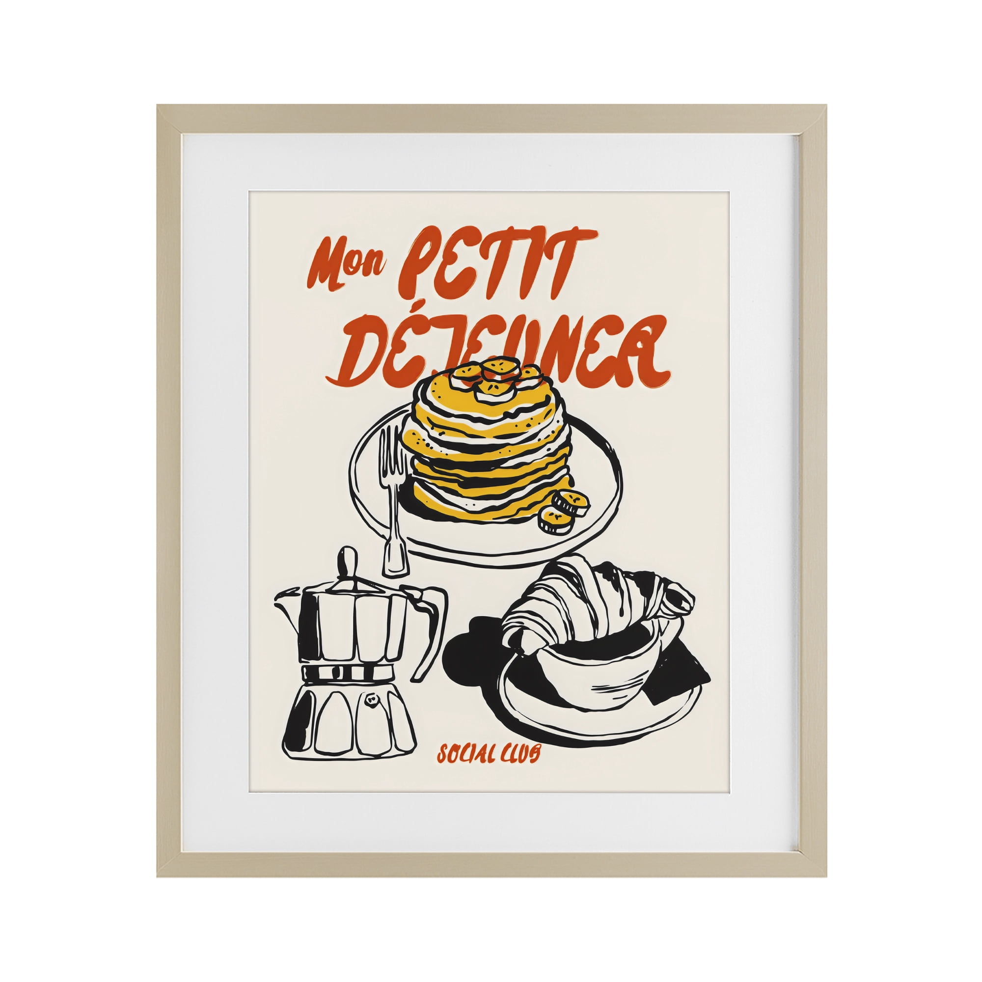 Stupell Industries My Breakfast Pancakes Spread Birch Framed Print Under Glass, design by The Prints Vibe