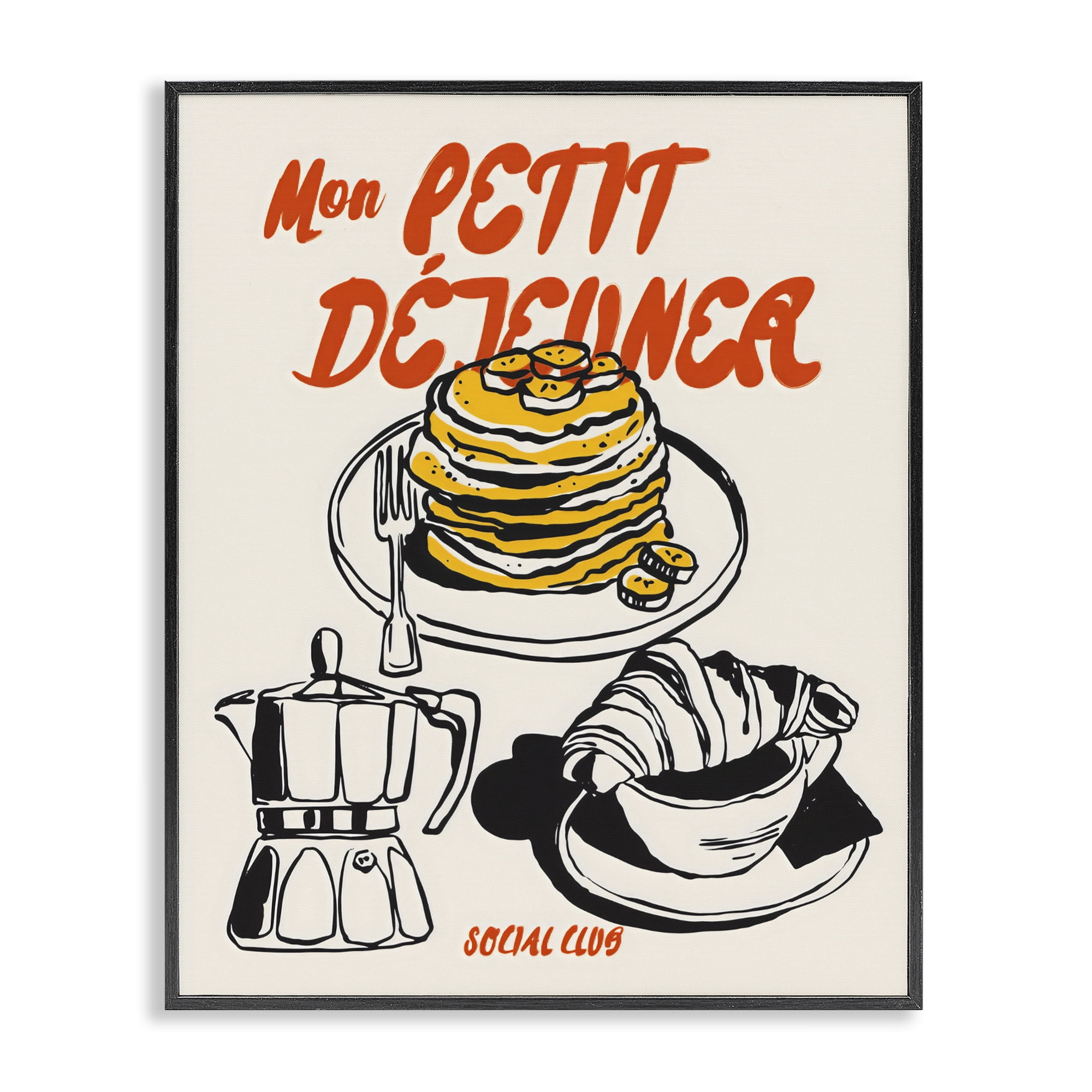 Stupell Industries My Breakfast Pancakes Spread Black Framed Giclee Art, design by The Prints Vibe