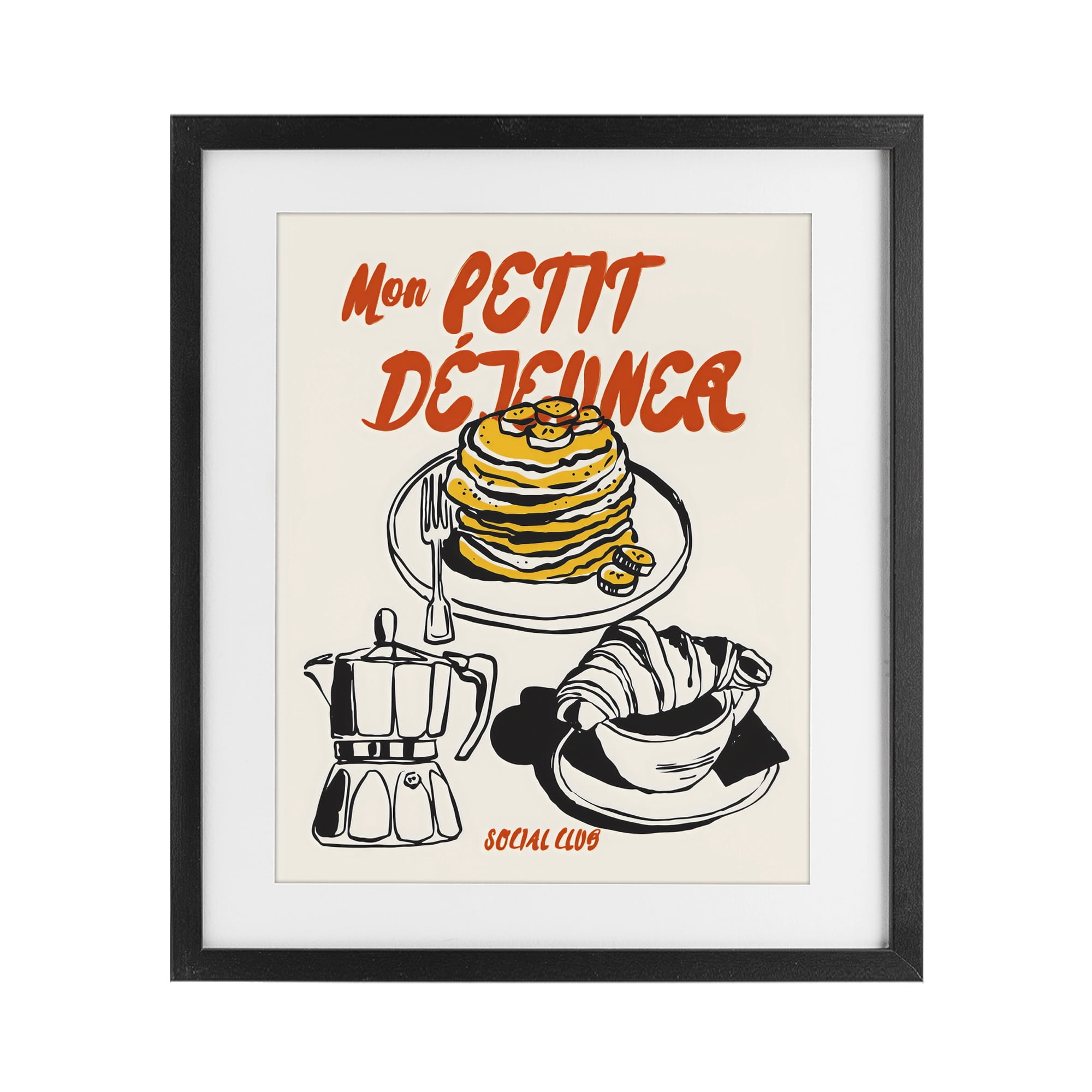 Stupell Industries My Breakfast Pancakes Spread Black Framed Print Under Glass, design by The Prints Vibe