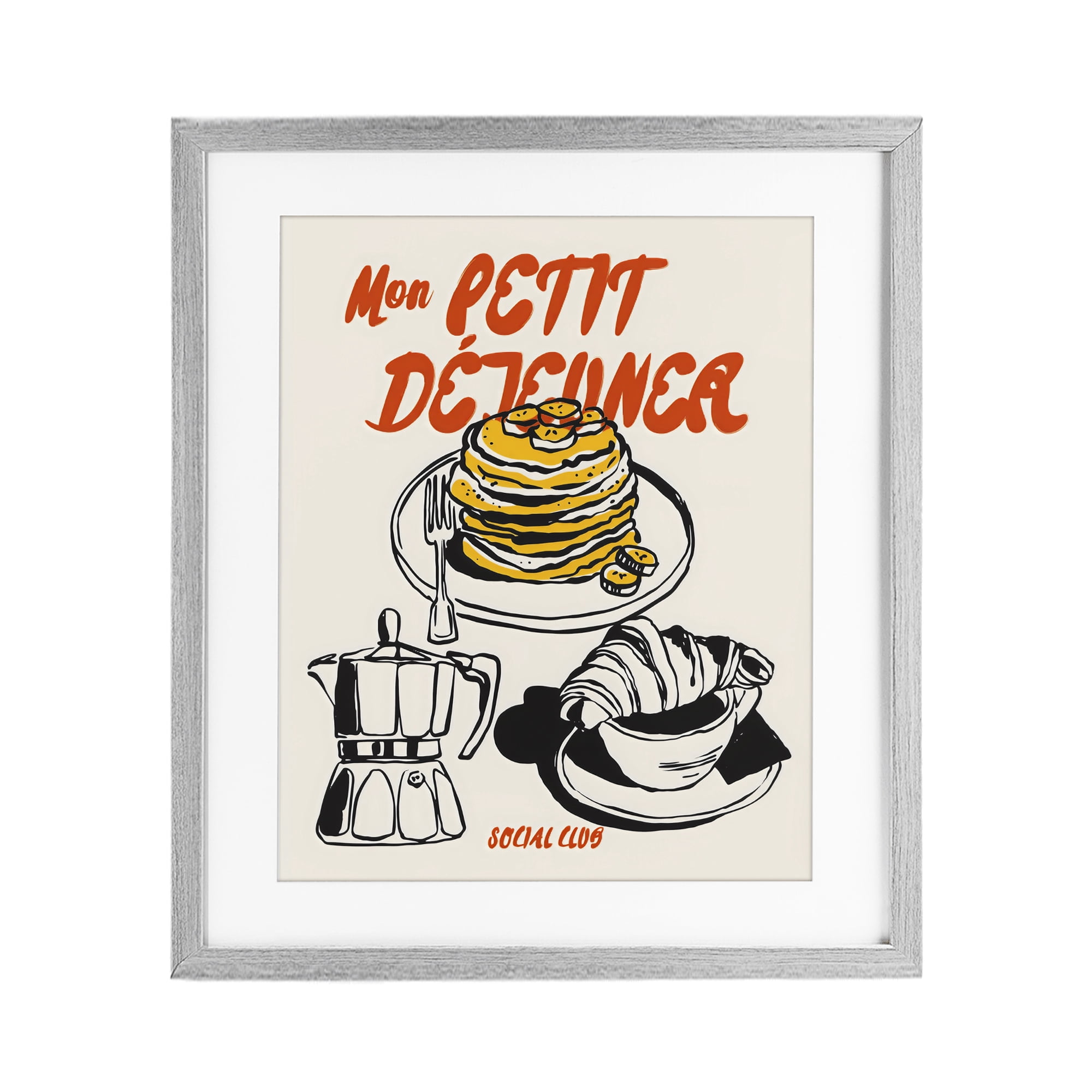 Stupell Industries My Breakfast Pancakes Spread Gray Framed Print Under Glass, design by The Prints Vibe
