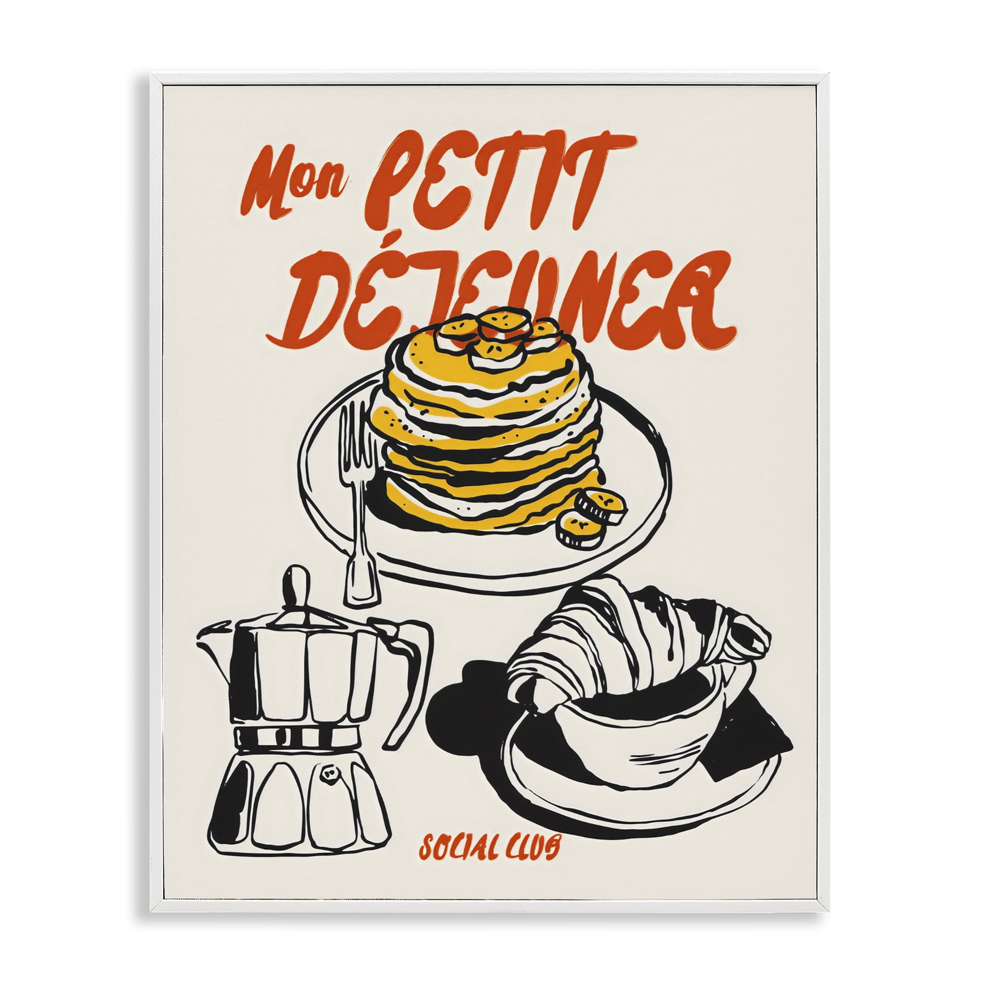 Stupell Industries My Breakfast Pancakes Spread White Framed Giclee Art, design by The Prints Vibe