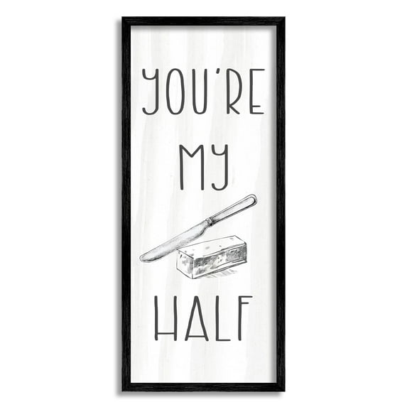 Stupell Industries My Butter Half Punny Romantic Kitchen Typography Graphic Art Black Framed Art Print Wall Art, Design by Daphne Polselli