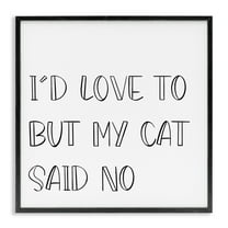 Stupell Industries My Cat Said No Text & Numbers Painting Black Framed Art Print Wall Art, 12 x 12