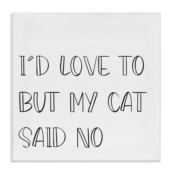 Stupell Industries My Cat Said No Text & Numbers Painting Wrapped Canvas Art Print Wall Art, 17 x 17