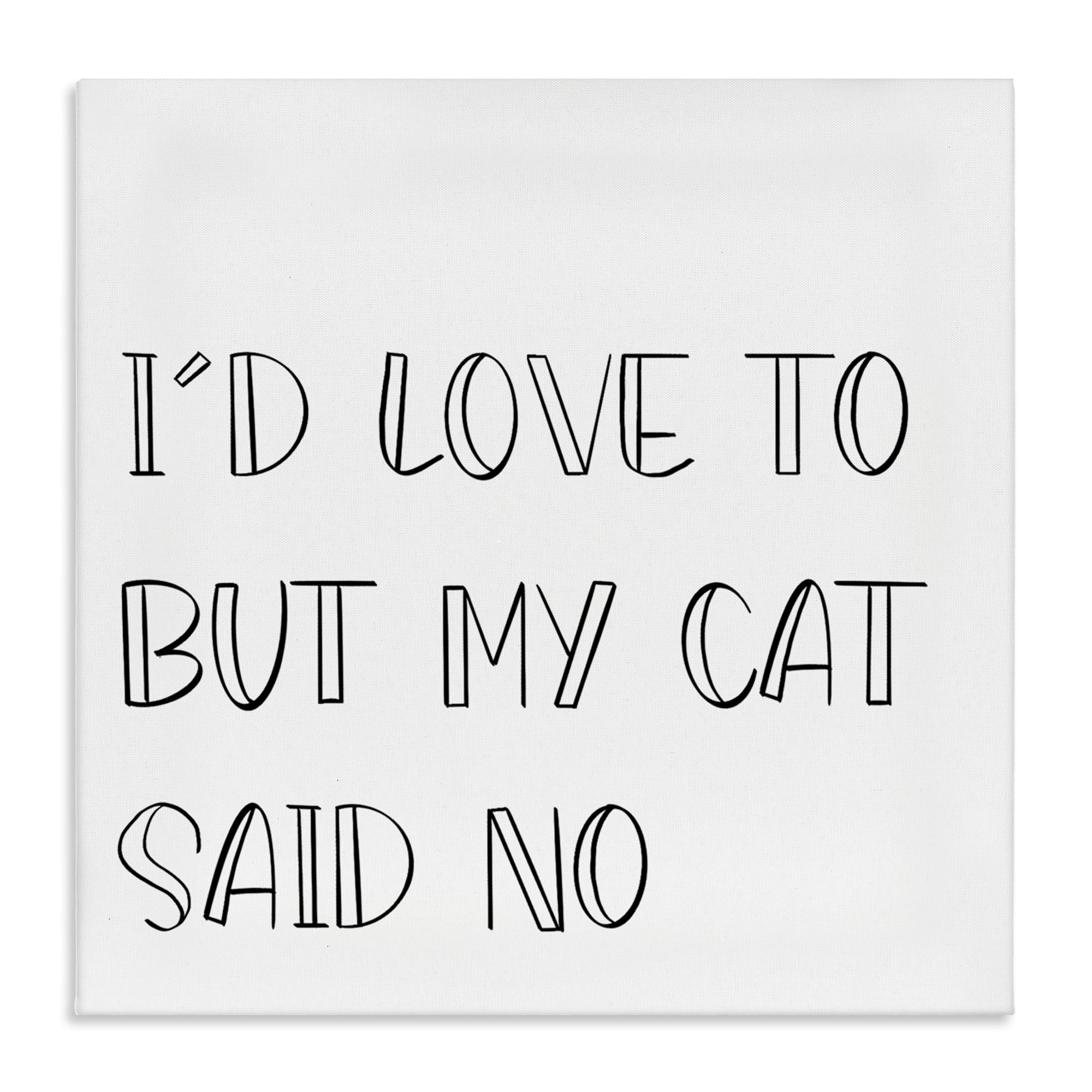 Stupell Industries My Cat Said No Text & Numbers Painting Wrapped Canvas Art Print Wall Art, 36 x 36