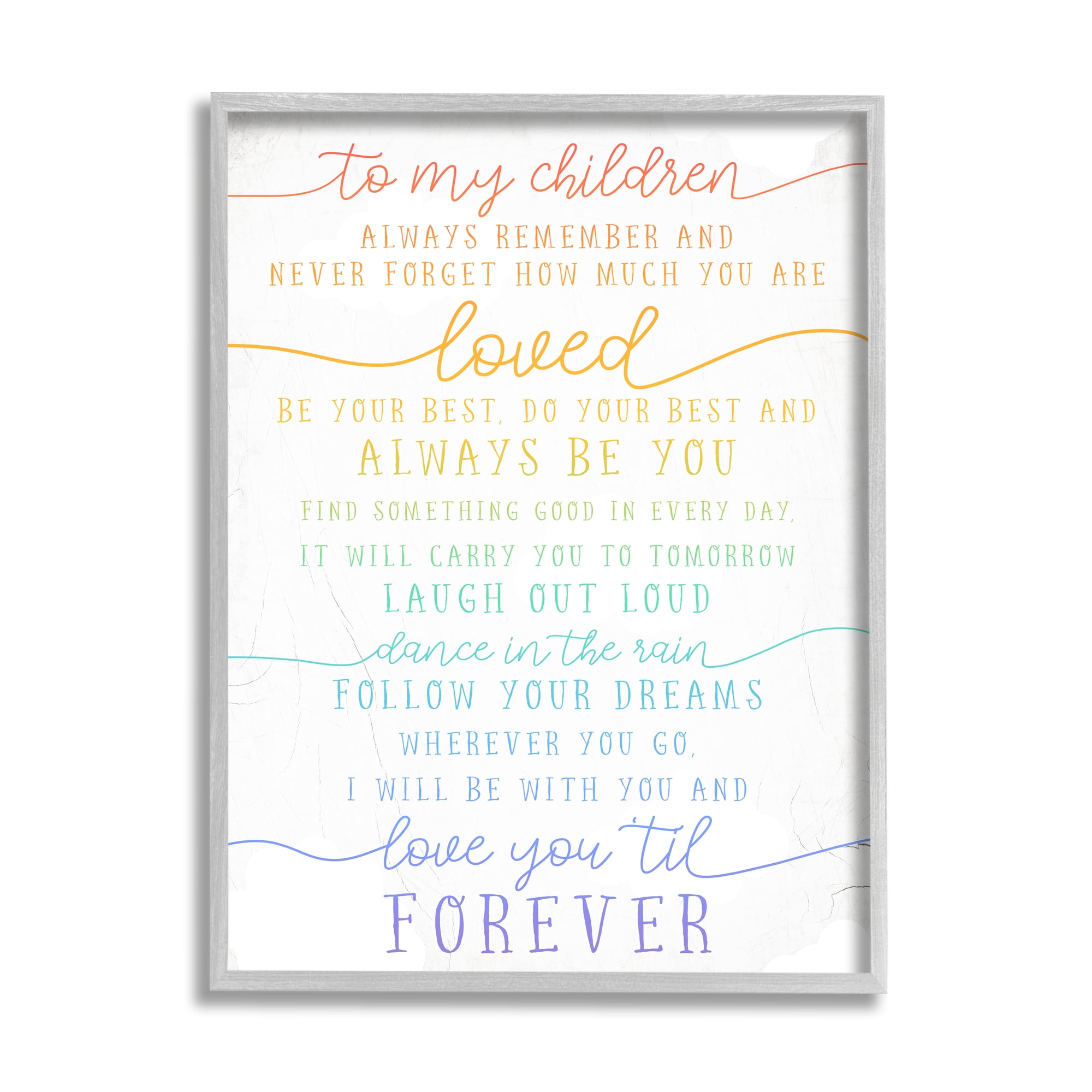 Stupell Industries My Children Are Loved Quote Playful Rainbow Typography, 16 x 20, Design by Daphne Polselli