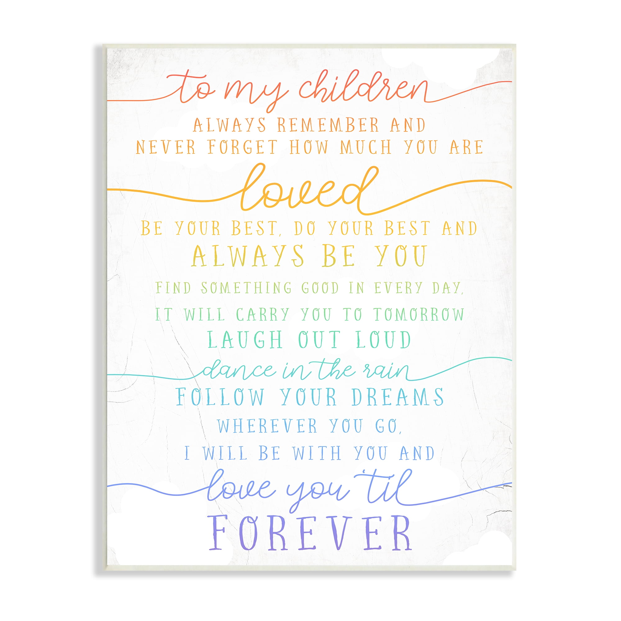 Stupell Industries My Children Are Loved Quote Playful Rainbow Typography Inspirational Painting Unframed Art Print Wall Art, 13 x 19