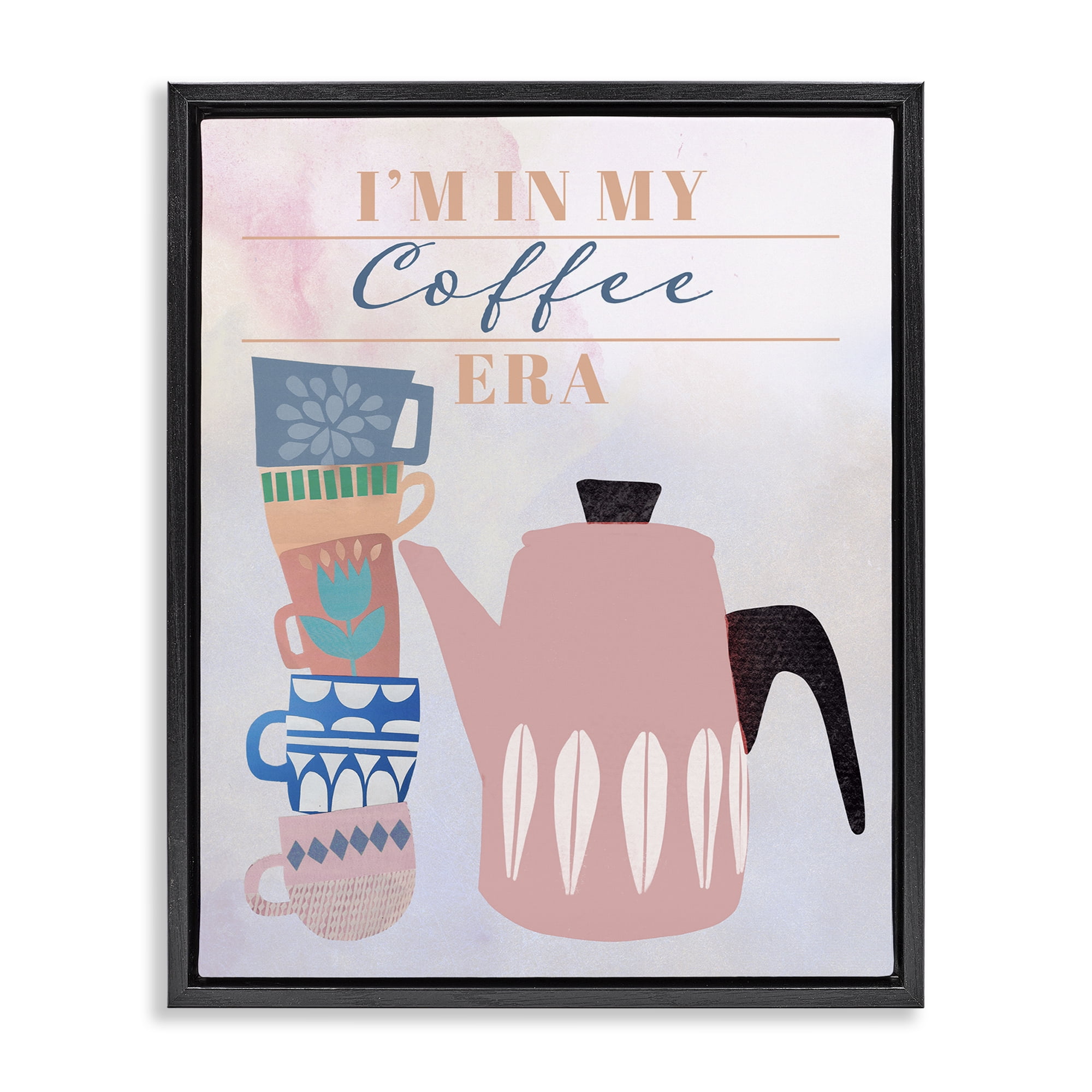 Stupell Industries My Coffee Era Food & Beverage Painting Black Floater Framed Art Print Wall Art, 17 x 21