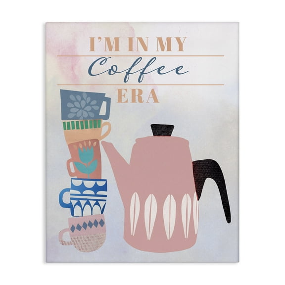 Stupell Industries My Coffee Era Food & Beverage Painting Gallery Wrapped Canvas Art Print Wall Art, 16 x 20