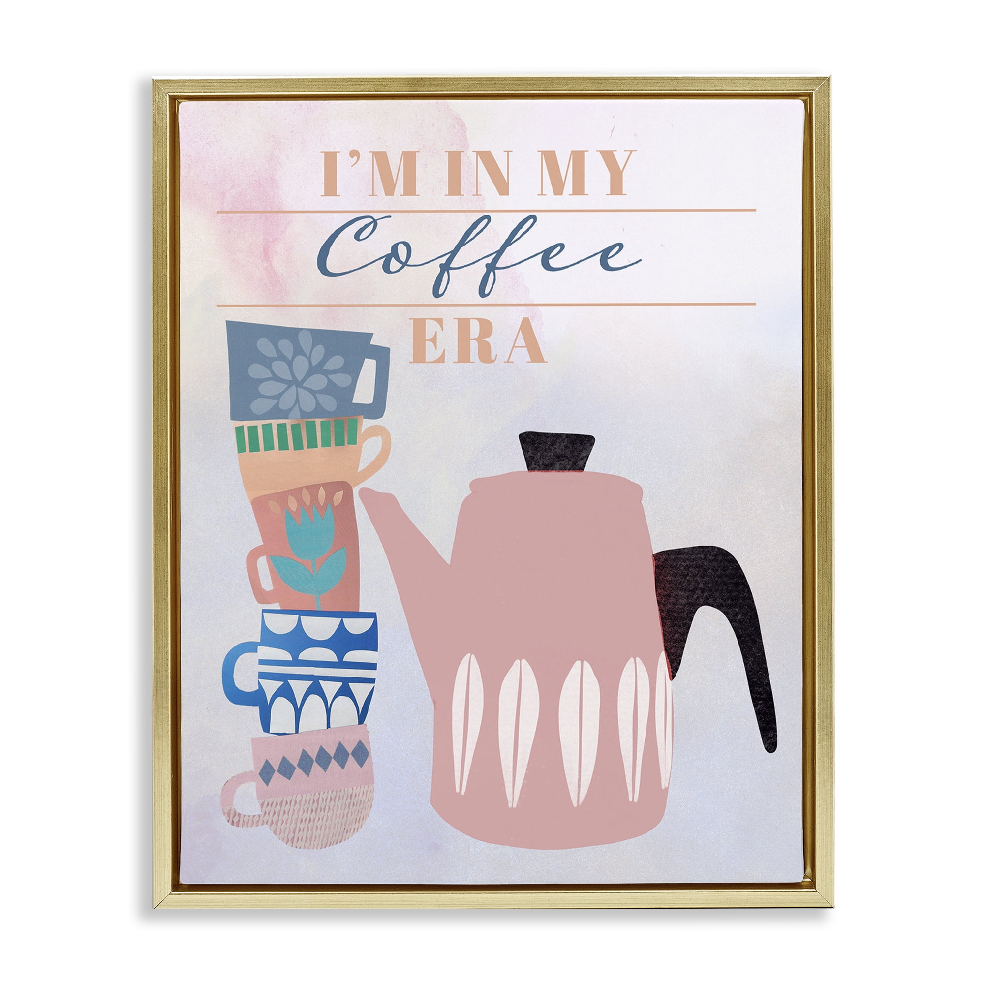 Stupell Industries My Coffee Era Food & Beverage Painting Gold Floater Framed Art Print Wall Art, 25 x 31