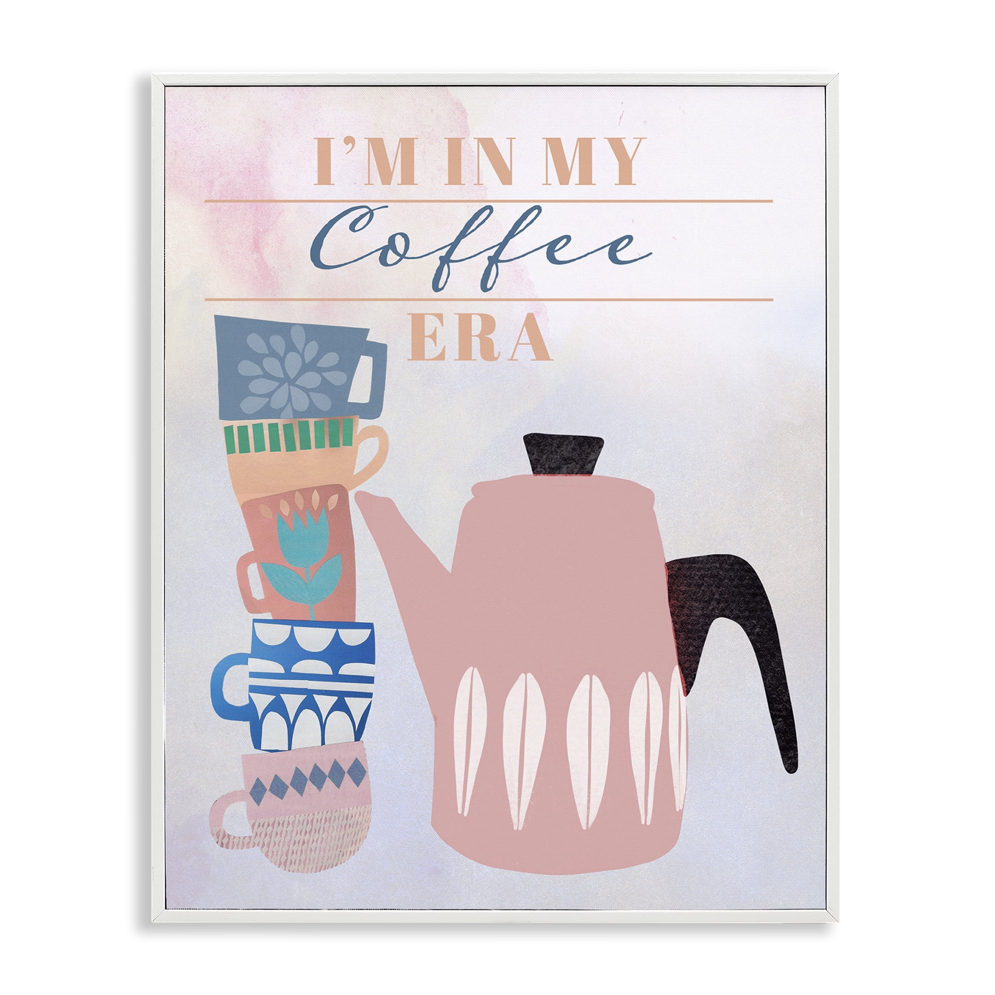 Stupell Industries My Coffee Era Food & Beverage Painting White Framed Art Print Wall Art, 11 x 14