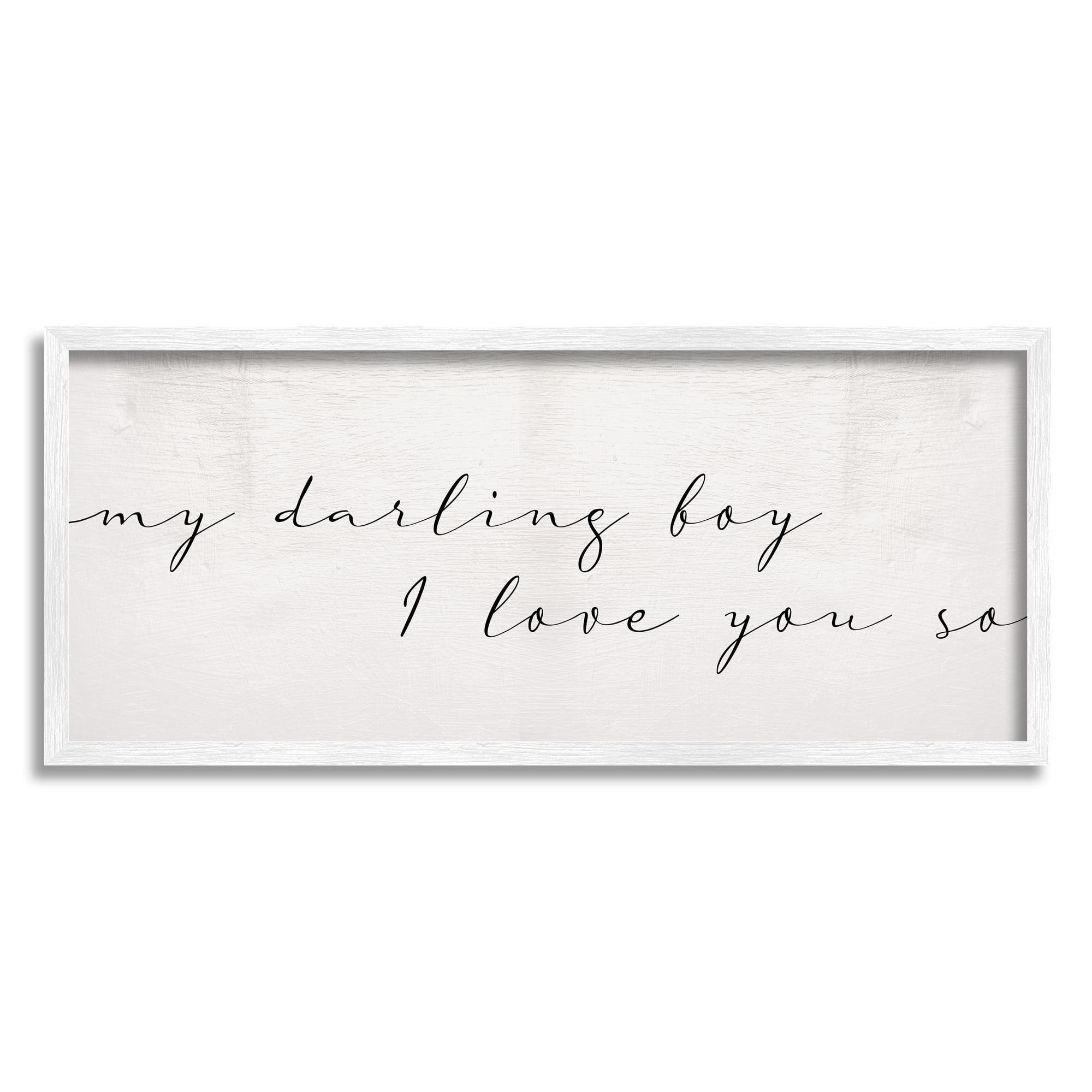 Stupell Industries My Darling Boy I Love You So Charming Text, 10 x 24, Designed by Daphne Polselli