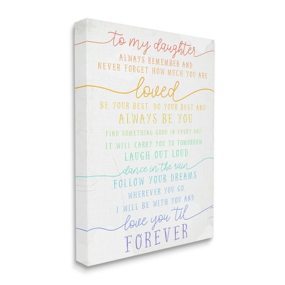 Stupell Industries My Daughter Love You Forever Quote Rainbow Typography, 24 x 30, Design by Daphne Polselli