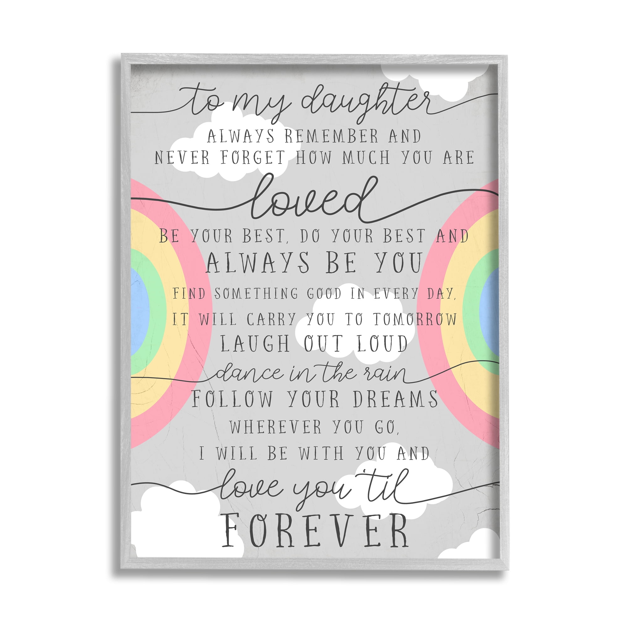 Stupell Industries My Daughter You Are Loved Quote Charming Rainbows, 11 x 14, Design by Daphne Polselli