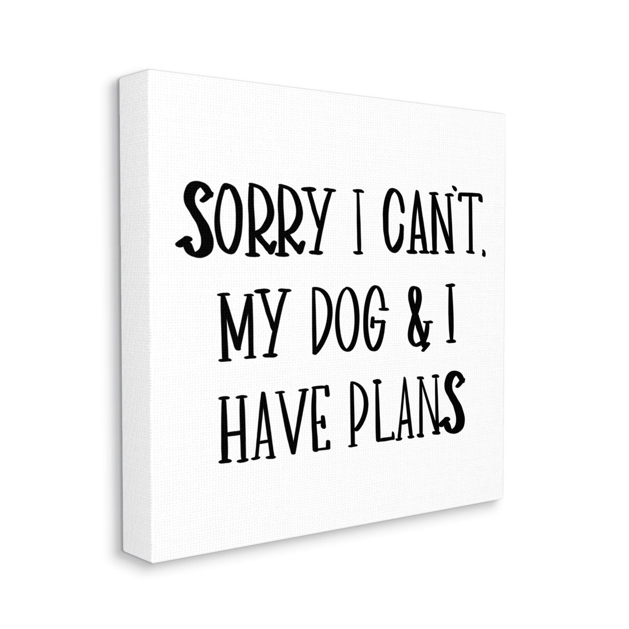 Stupell Industries My Dog And I Have Plans Pet Humor Phrase, 24 x 24, Designed by Sd Graphics Studio