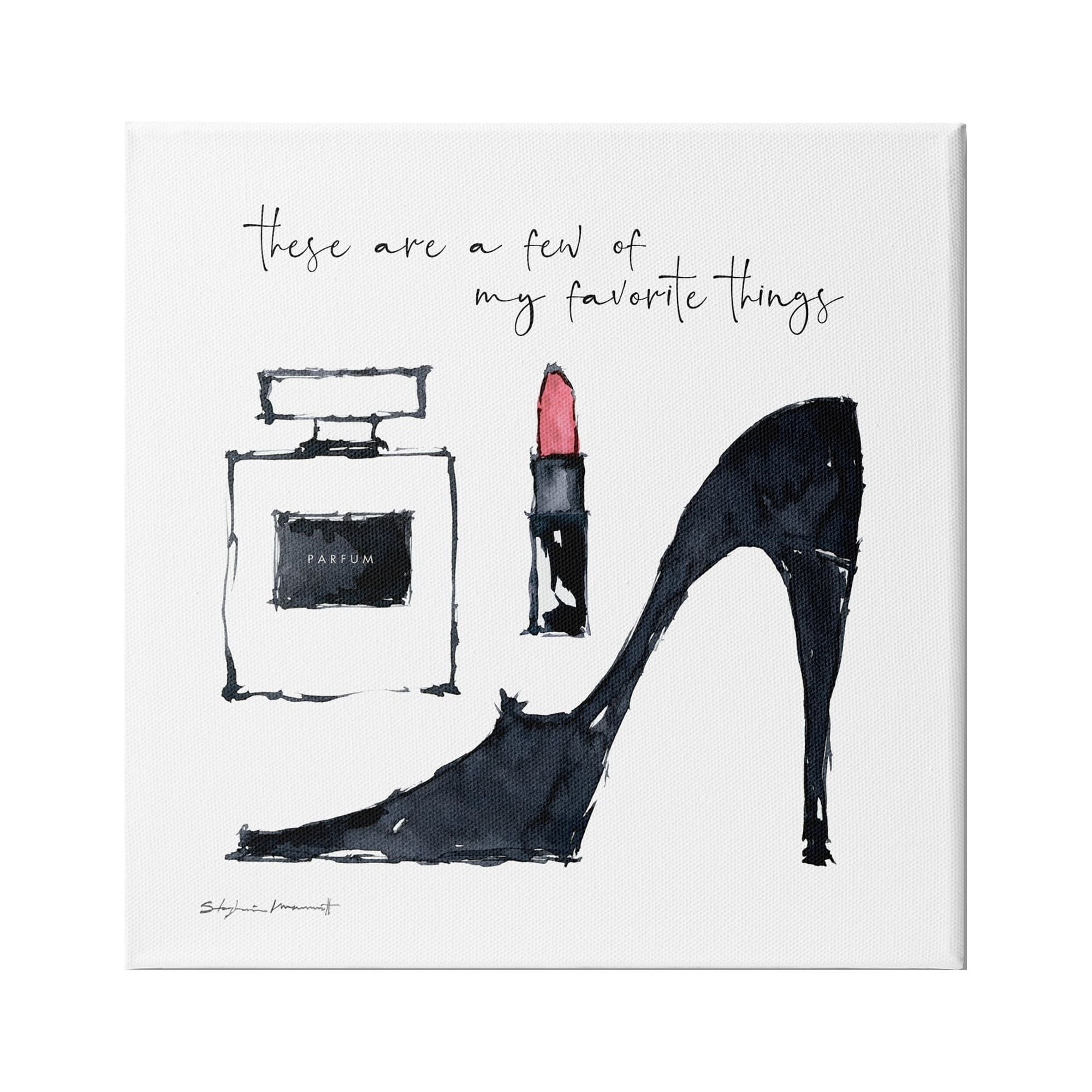 Stupell Industries My Favorite Things Phrase Perfume Lipstick Fashion Shoes, 30 x 30, Design by Stephanie Workman Marrott