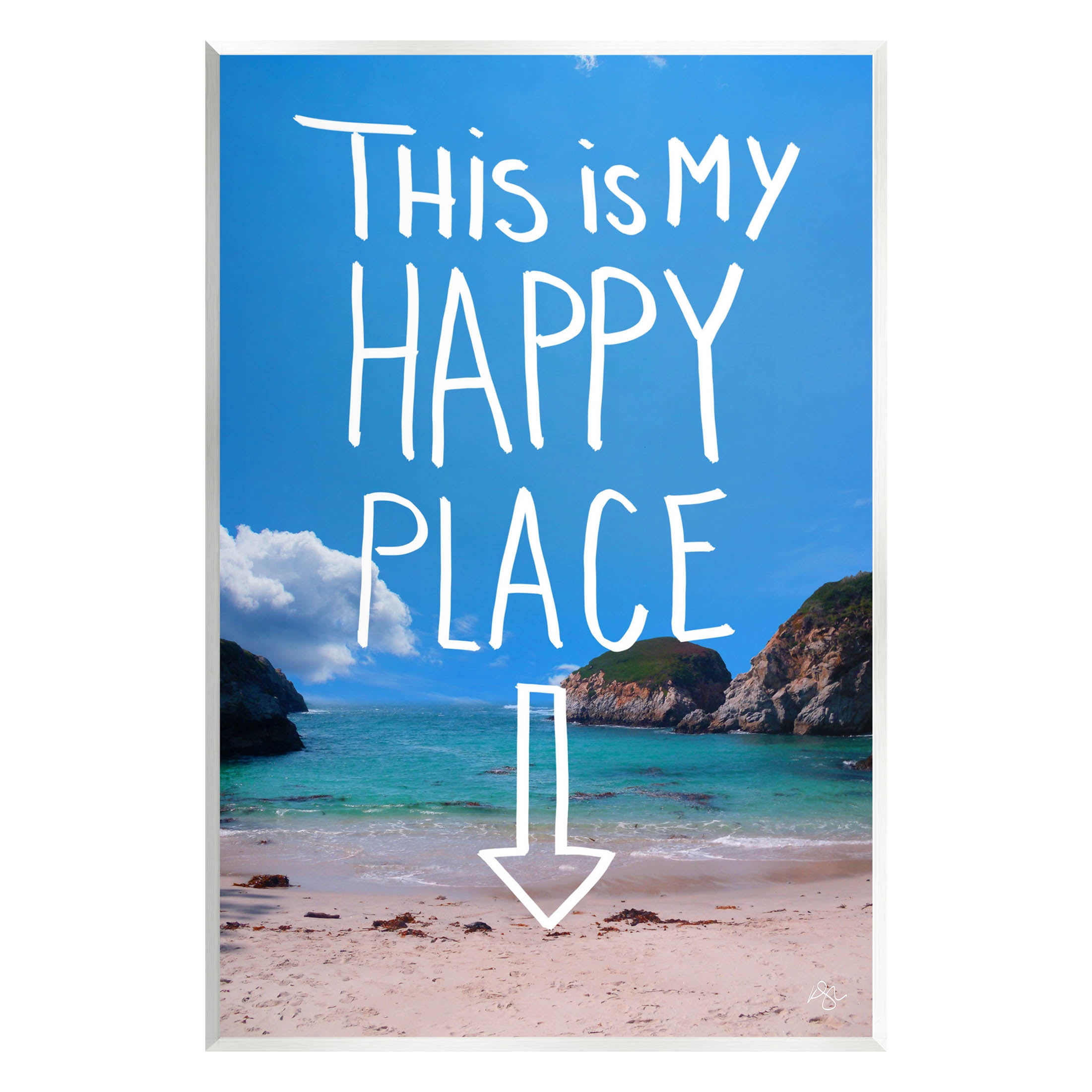 Stupell Industries My Happy Place Summer Beach Graphic Art Unframed Art Print Wall Art, Design by K. Kaufman