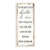 Stupell Industries My Heart Says Chocolate Phrase Painted Wood Pattern Design by Daphne Polselli