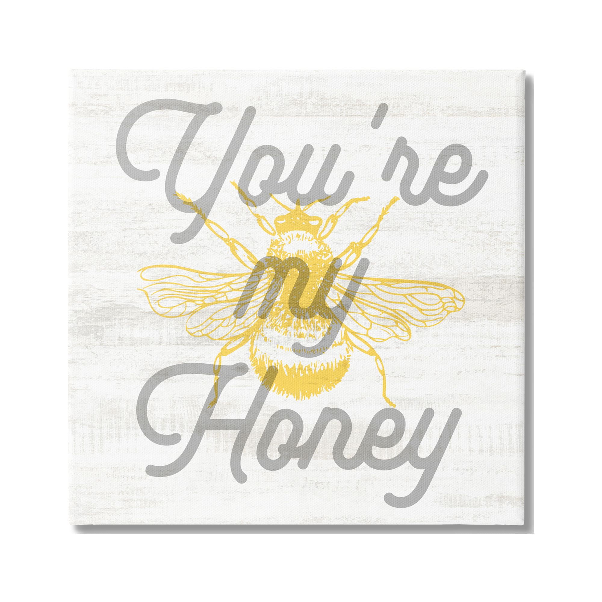 Stupell Industries My Honey Country Phrase Animals & Insects Painting Gallery Wrapped Canvas Print Wall Art, 30 x 30