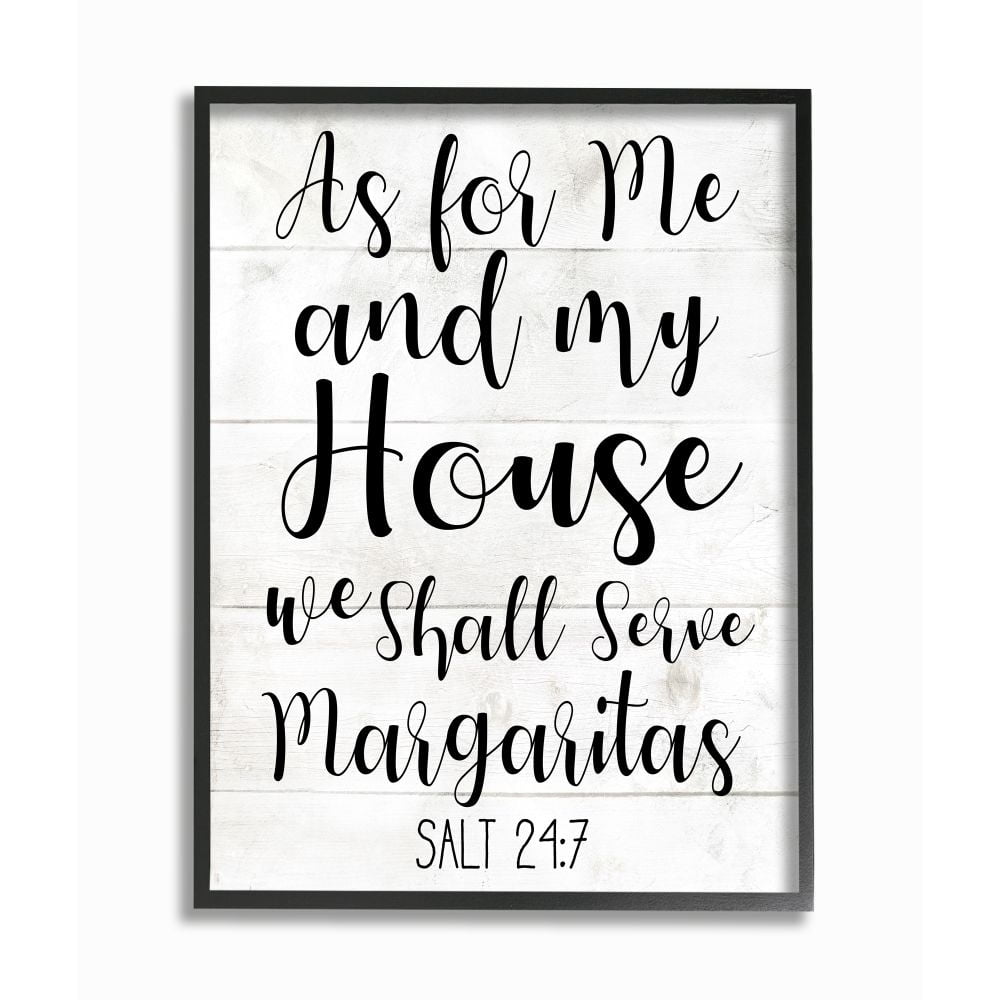 Stupell Industries My House Serves Margaritas Funny Spiritual Pun Framed Wall Art Design by Daphne Polselli, 11" x 14", Black Framed